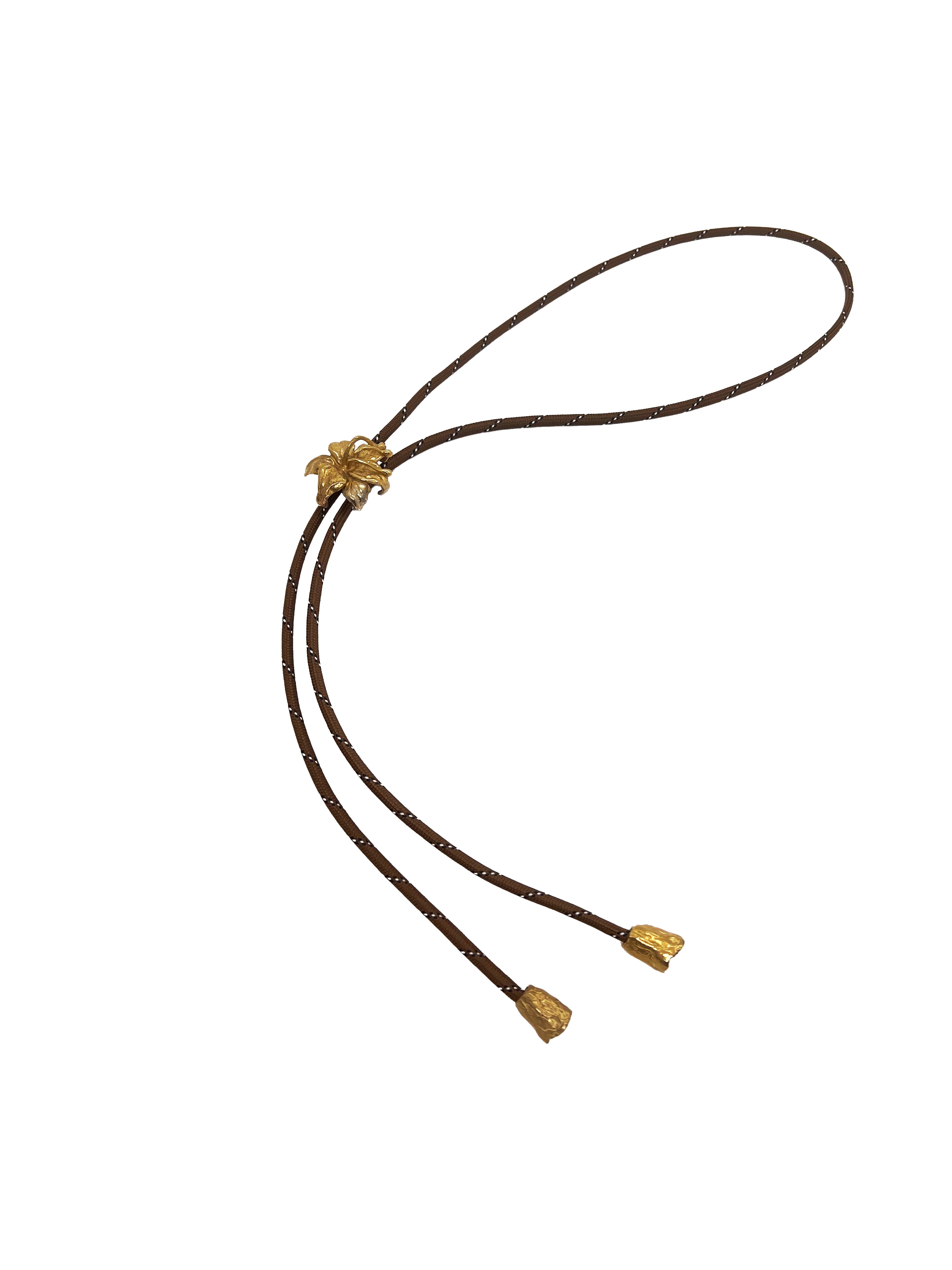 GiglioTigrato Bolo Tie collana giglio marrone bronzo