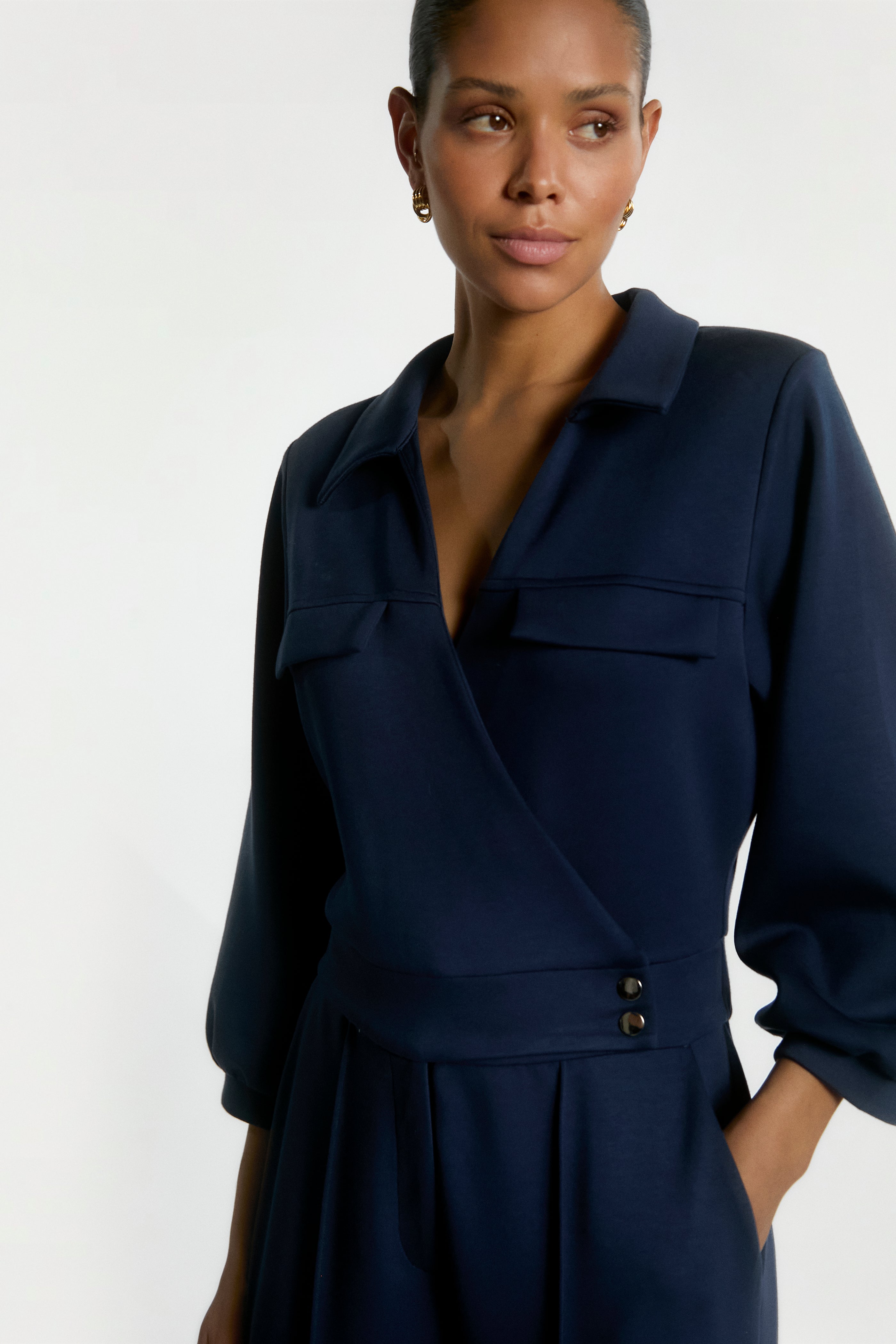 Aaiko Vion tuta blu notte manica 3/4 collo classico