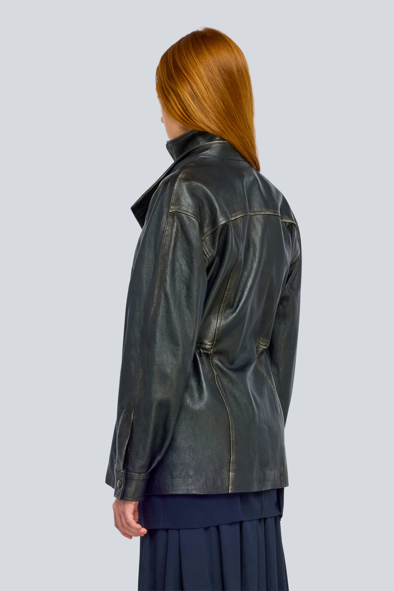 Semicouture Alanis giacca vera pelle nero