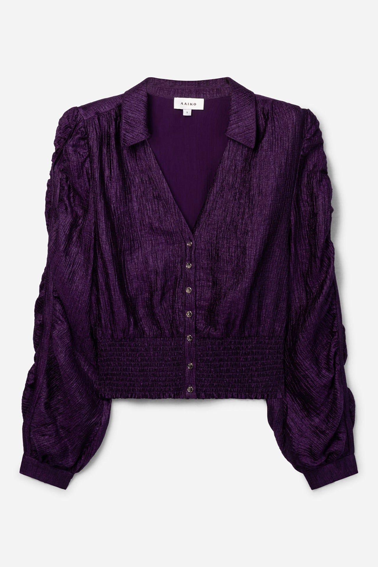 Aaiko Myra camicia prugna bottoni effetto shimmer