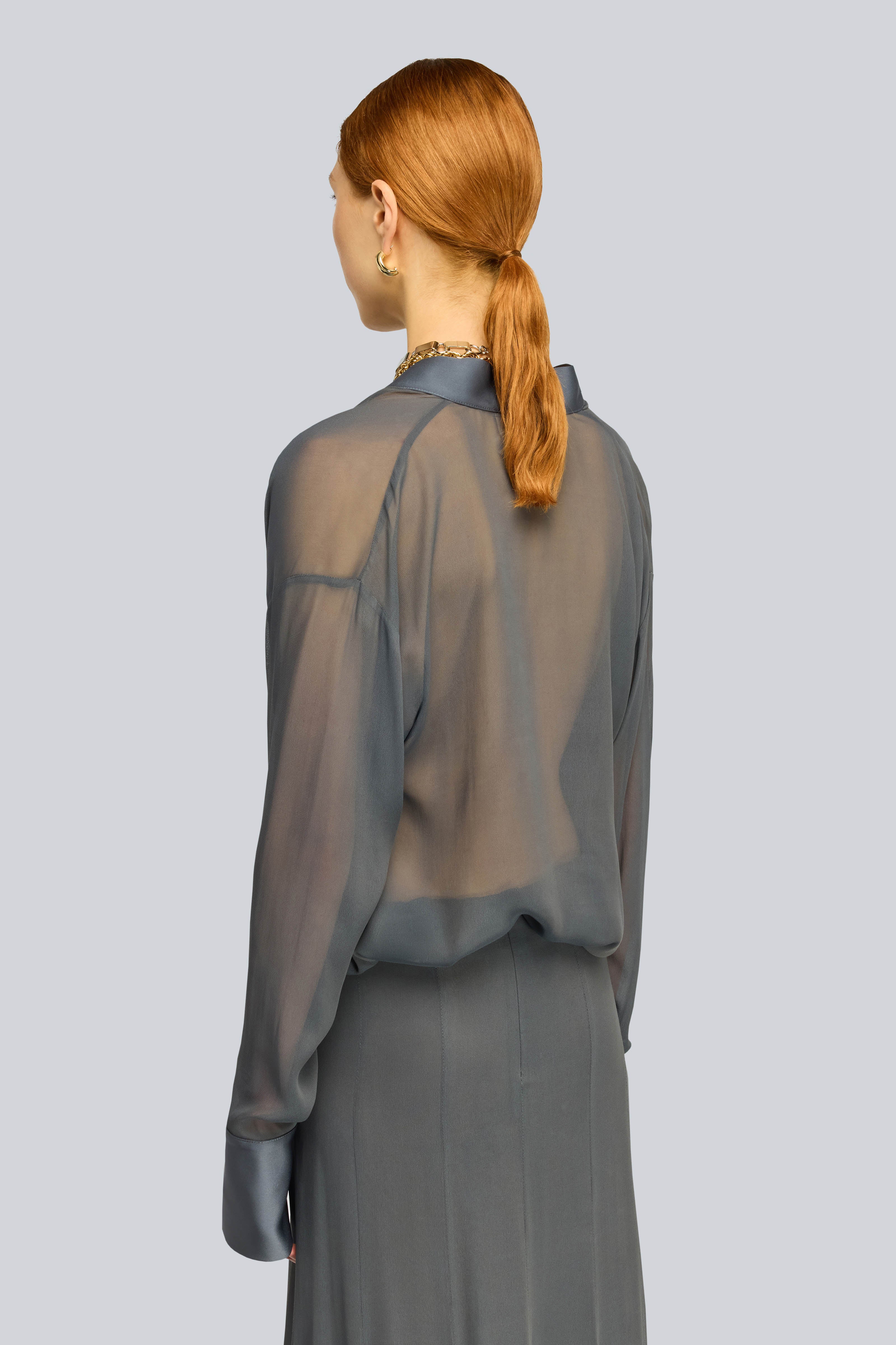 Semicouture Ferne blusa georgette peltro