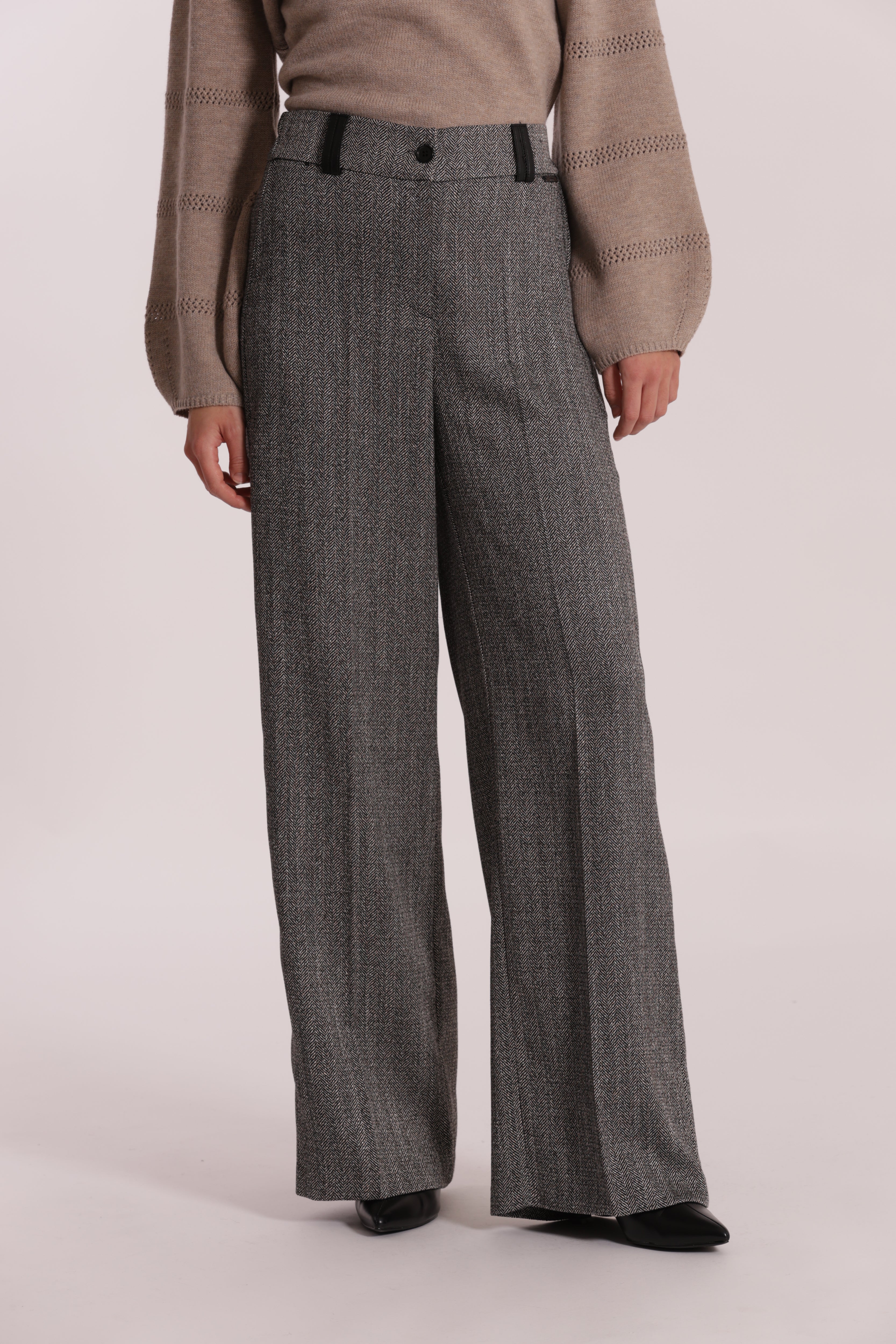 Mimi Mua Pantalone Palazzo Roccia spigato similpelle