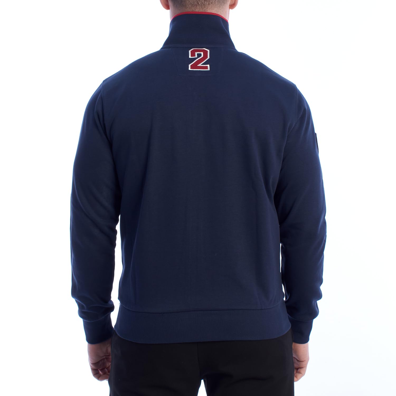 La Martina YMF602-FP112 felpa uomo fullzip blu navy cotone