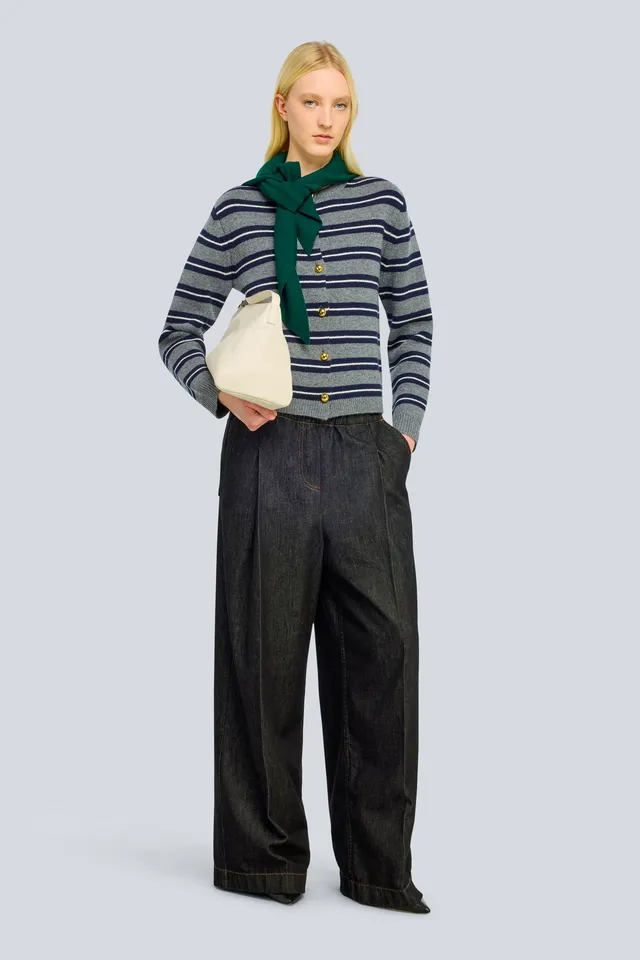 Semicouture Jasmine cardigan misto cashmere rigato
