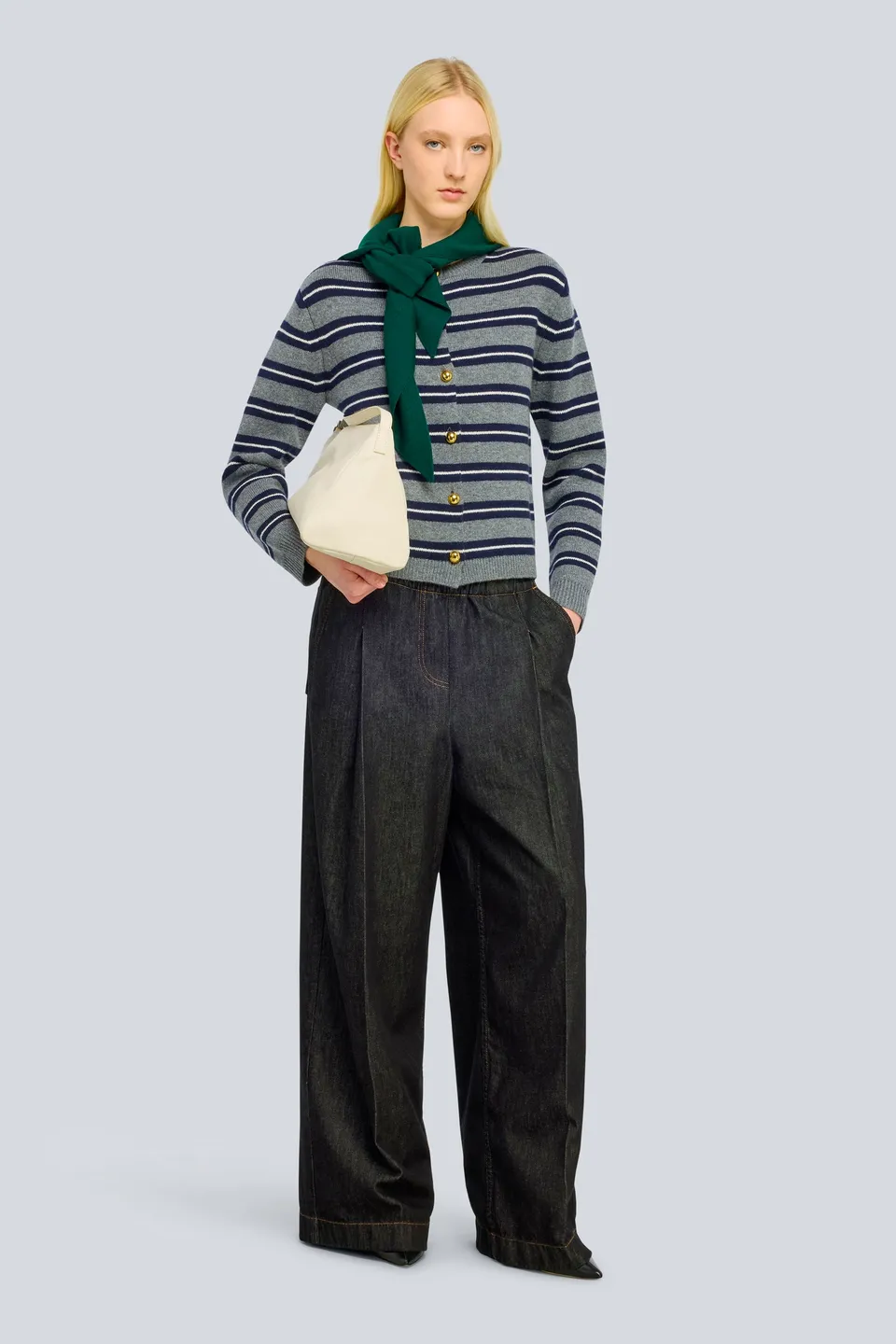 Semicouture Jasmine cardigan misto cashmere rigato