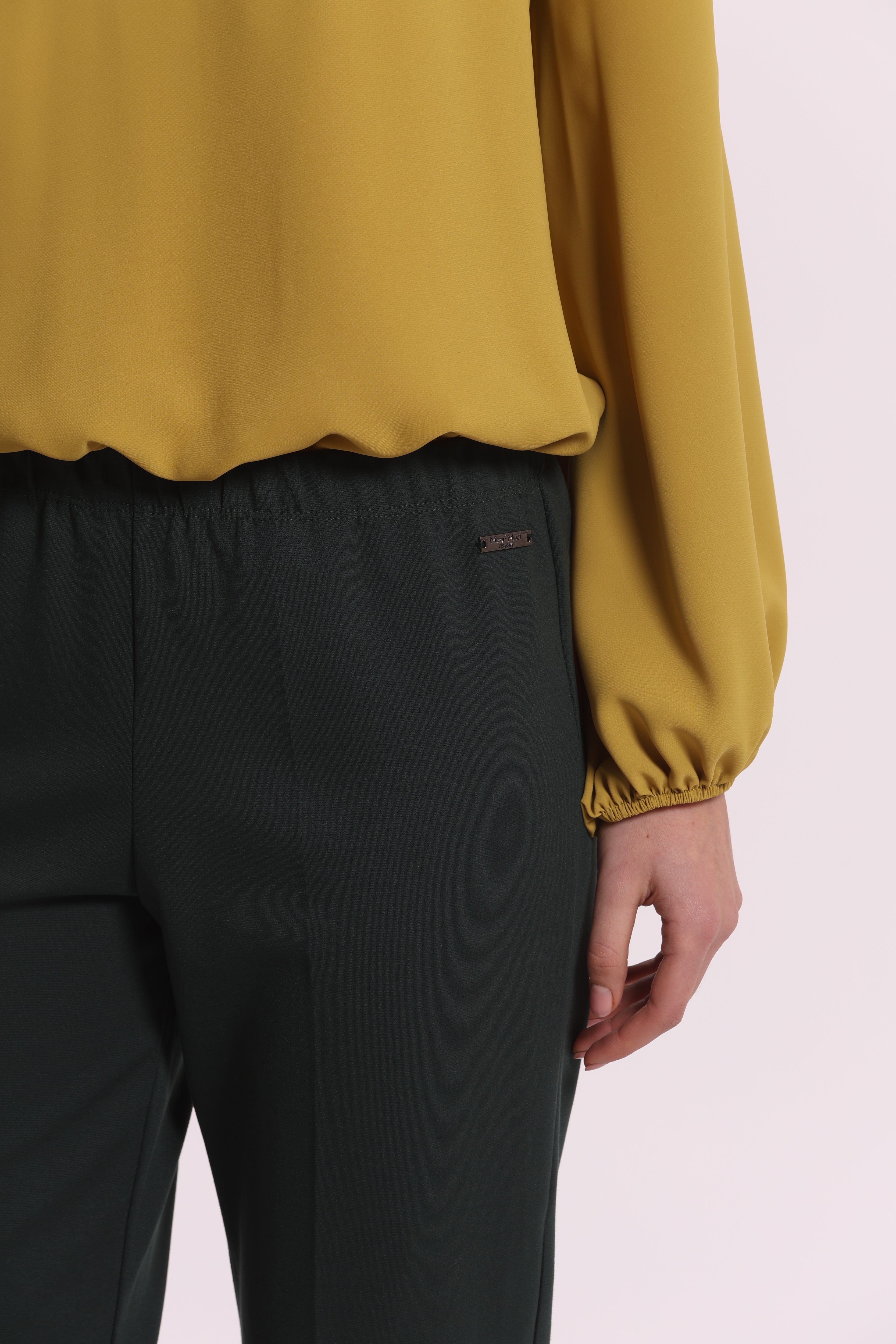 Mimi Mua Pantalone Risvolto Punto Milano Nero