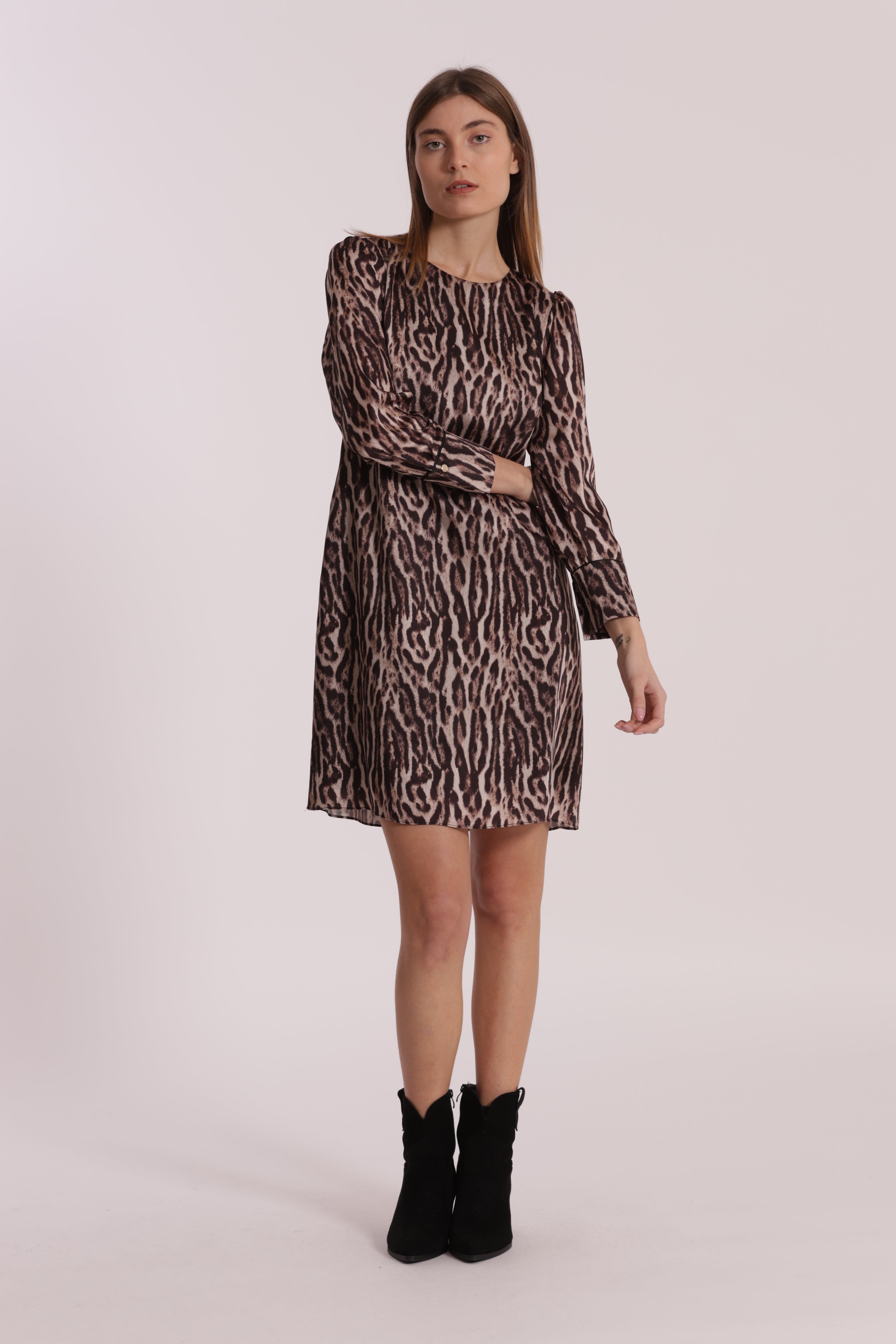 Mimi Mua Abito Corto Animalier Burgundy