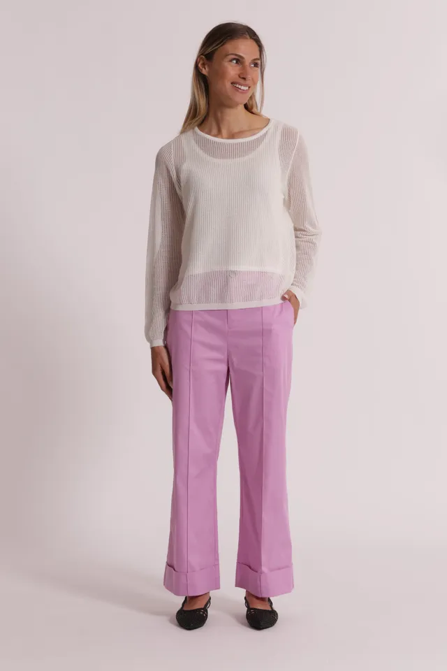 Mimi Mua Pantaloni Cotone con Risvolto Cammello