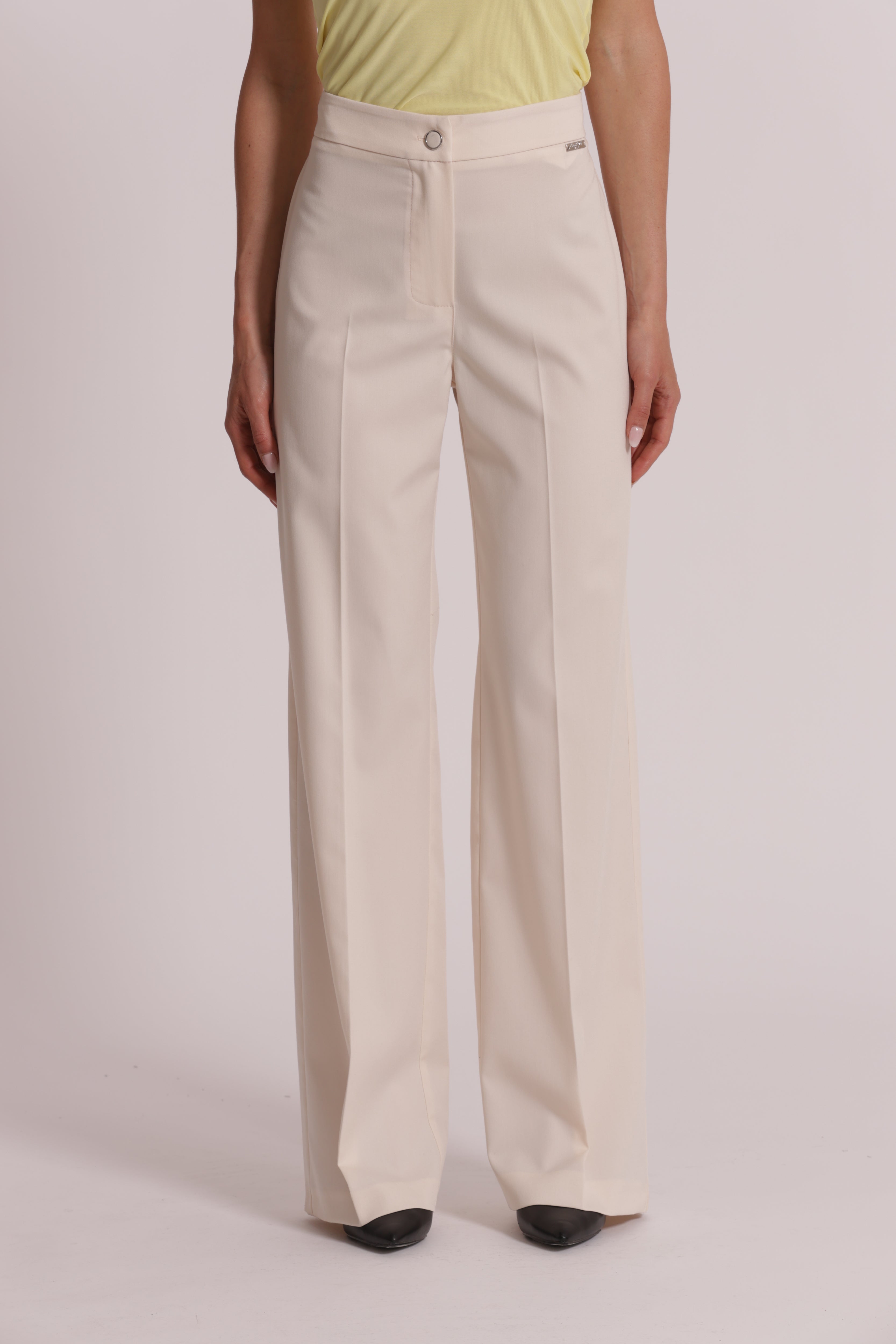 Mimi Mua Palazzo Elastico Manofredda Pantalone Latte