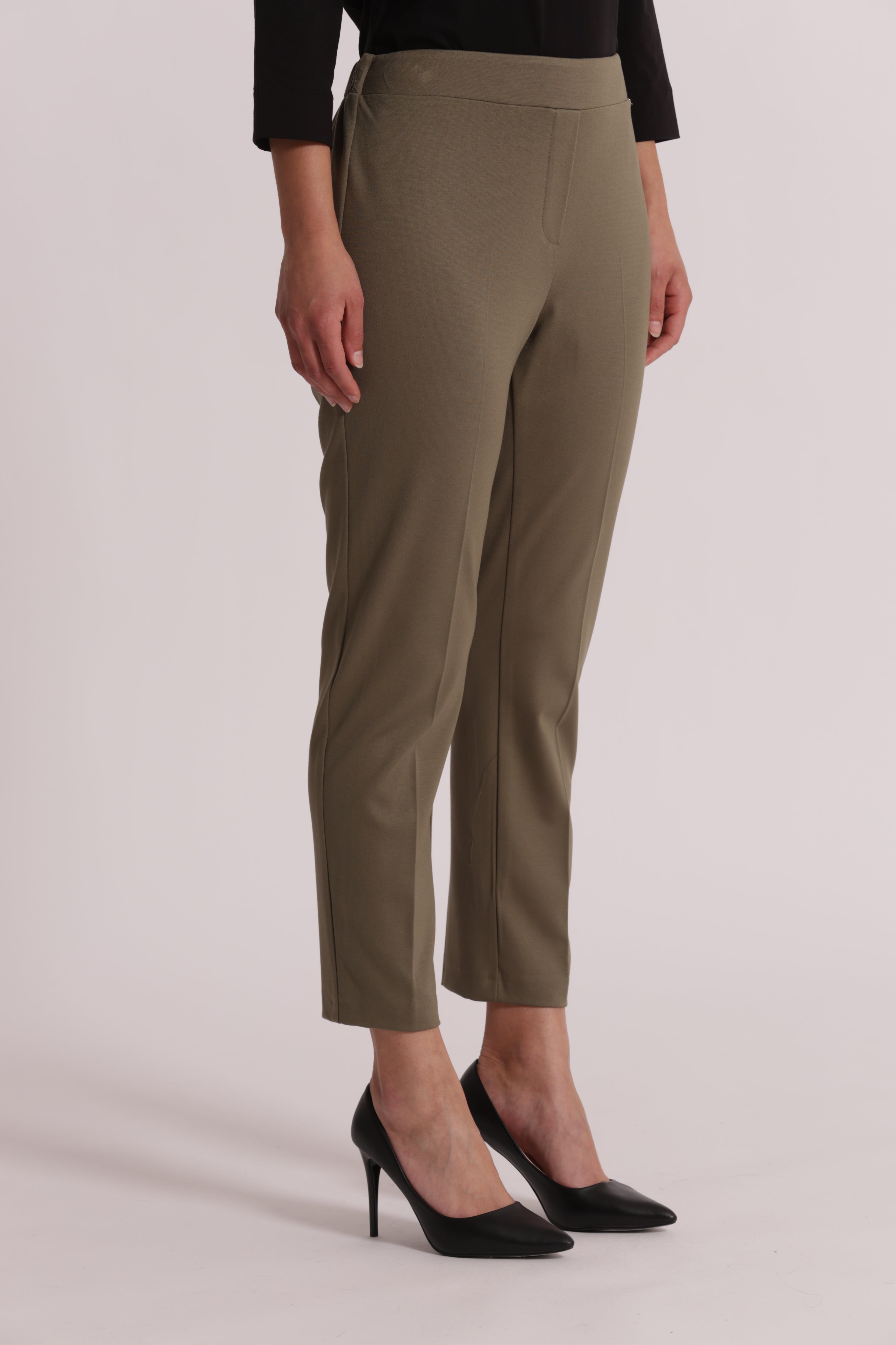 Mimi Mua Basic pantalone punto Milano elastico bianco viscosa