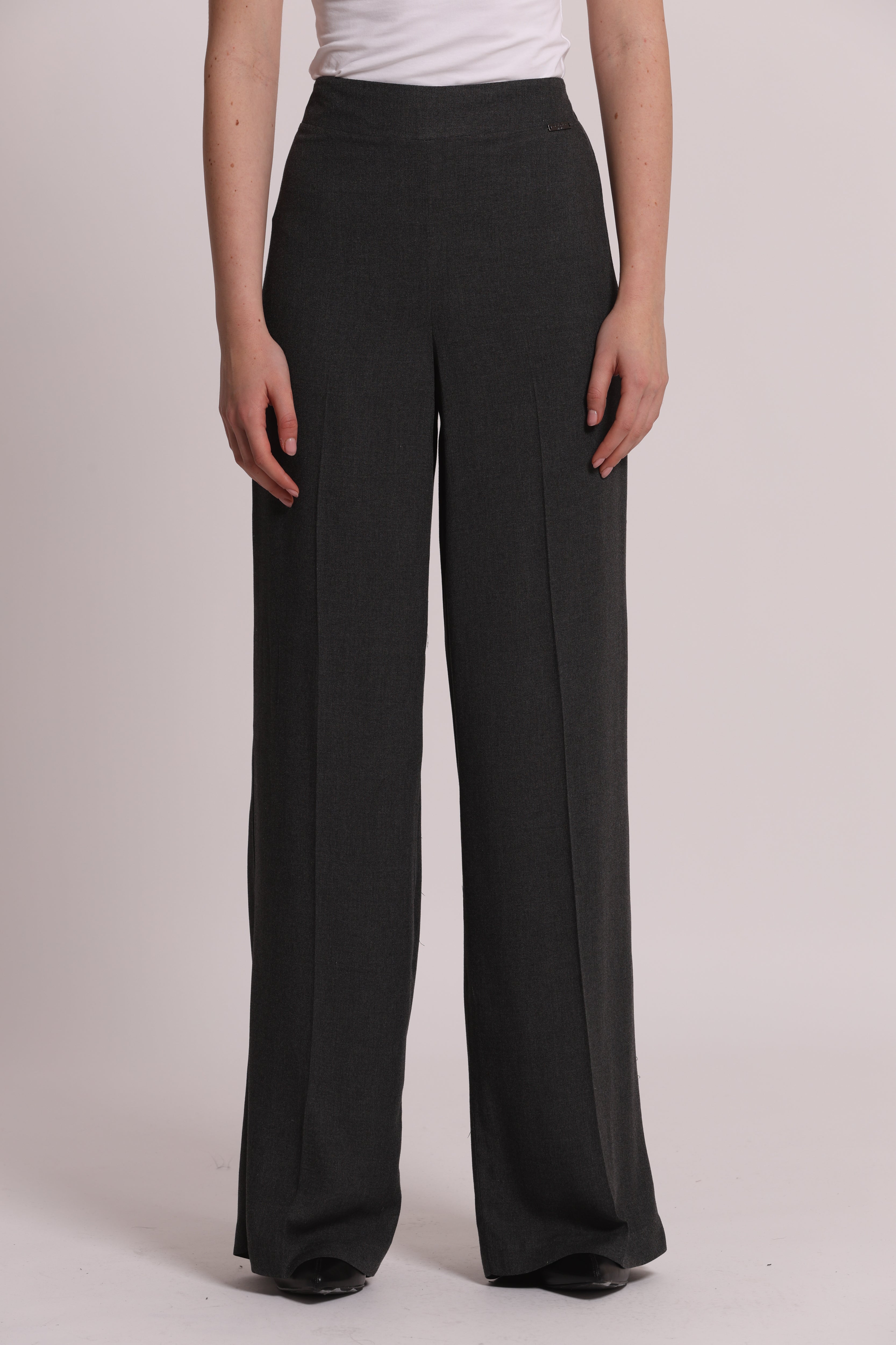 Mimi Mua Palazzo Pantaloni in Flanella Piombo
