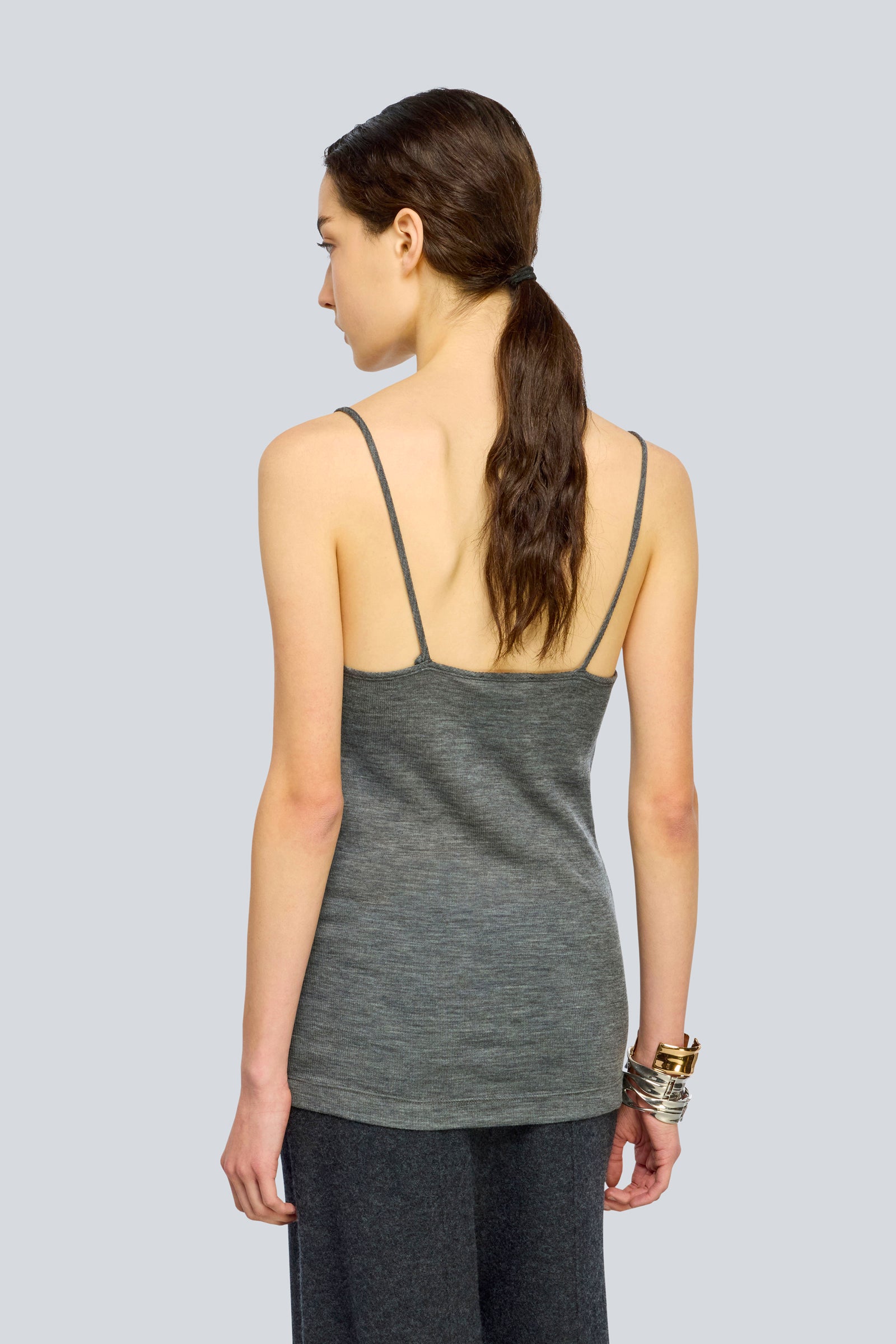 Semicouture Aura top lana grigio melange