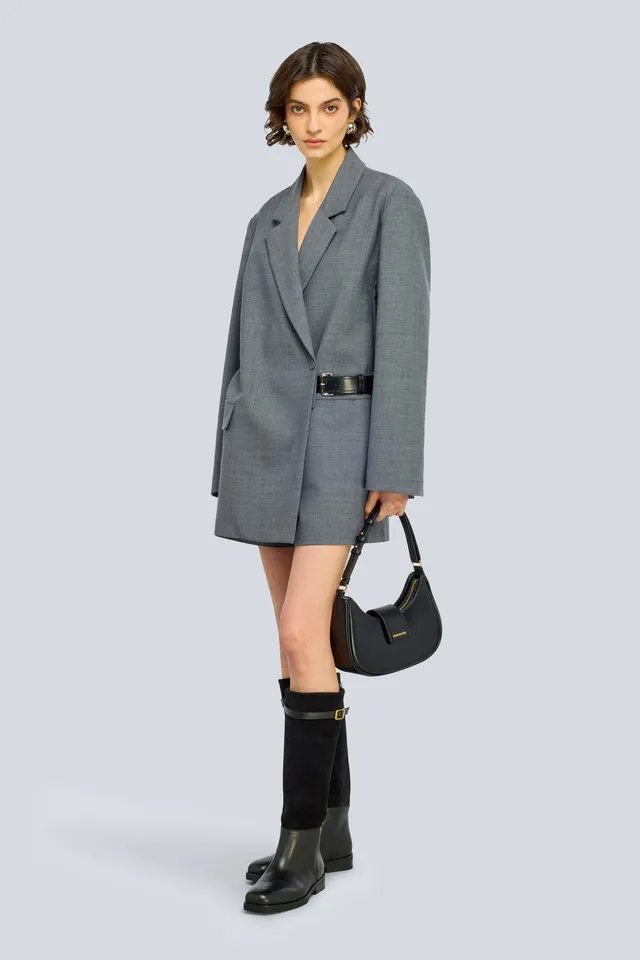 Semicouture Carmen tuta fresco lana grigio melange
