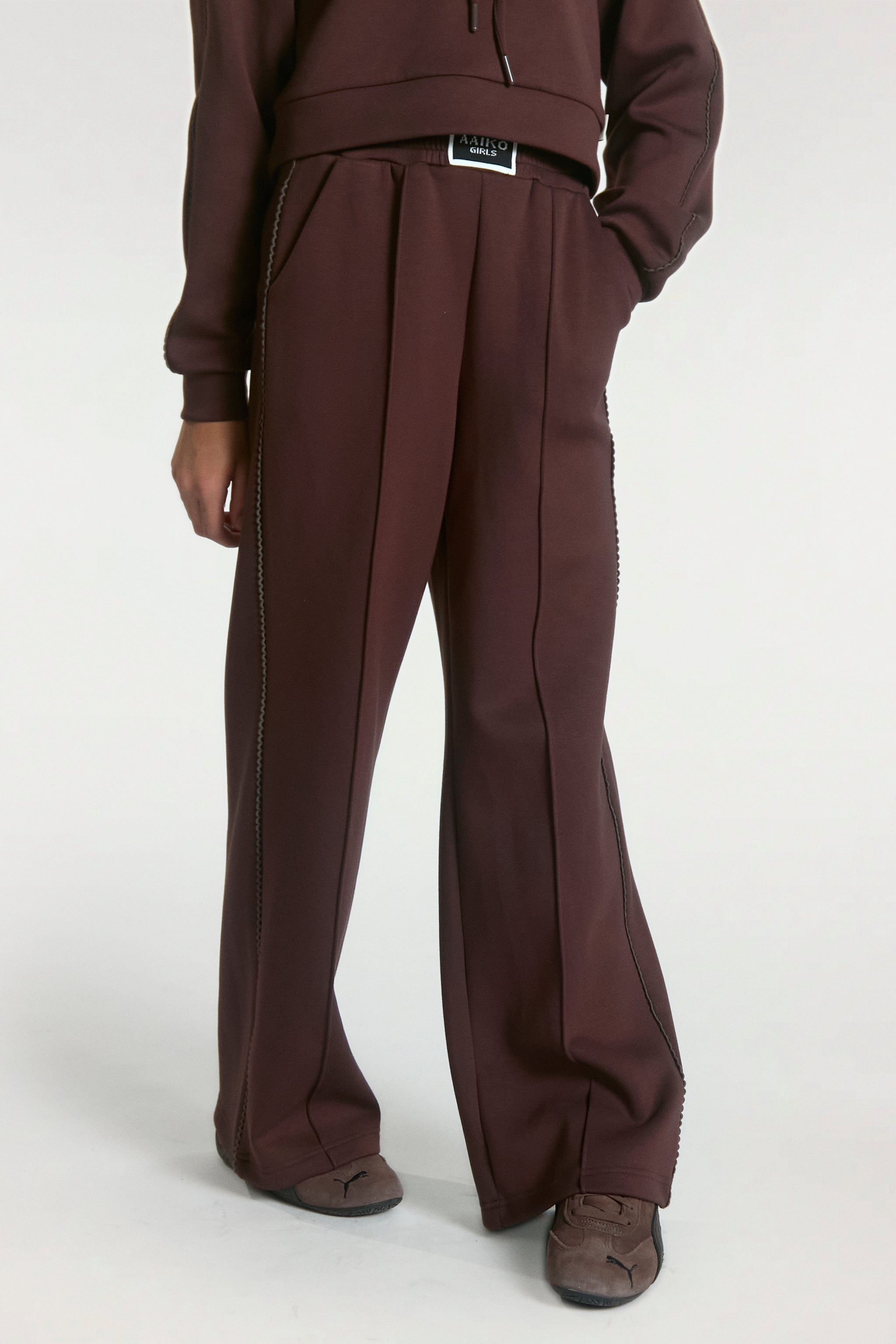 Aaiko Vico pantaloni bambina marroni elastico