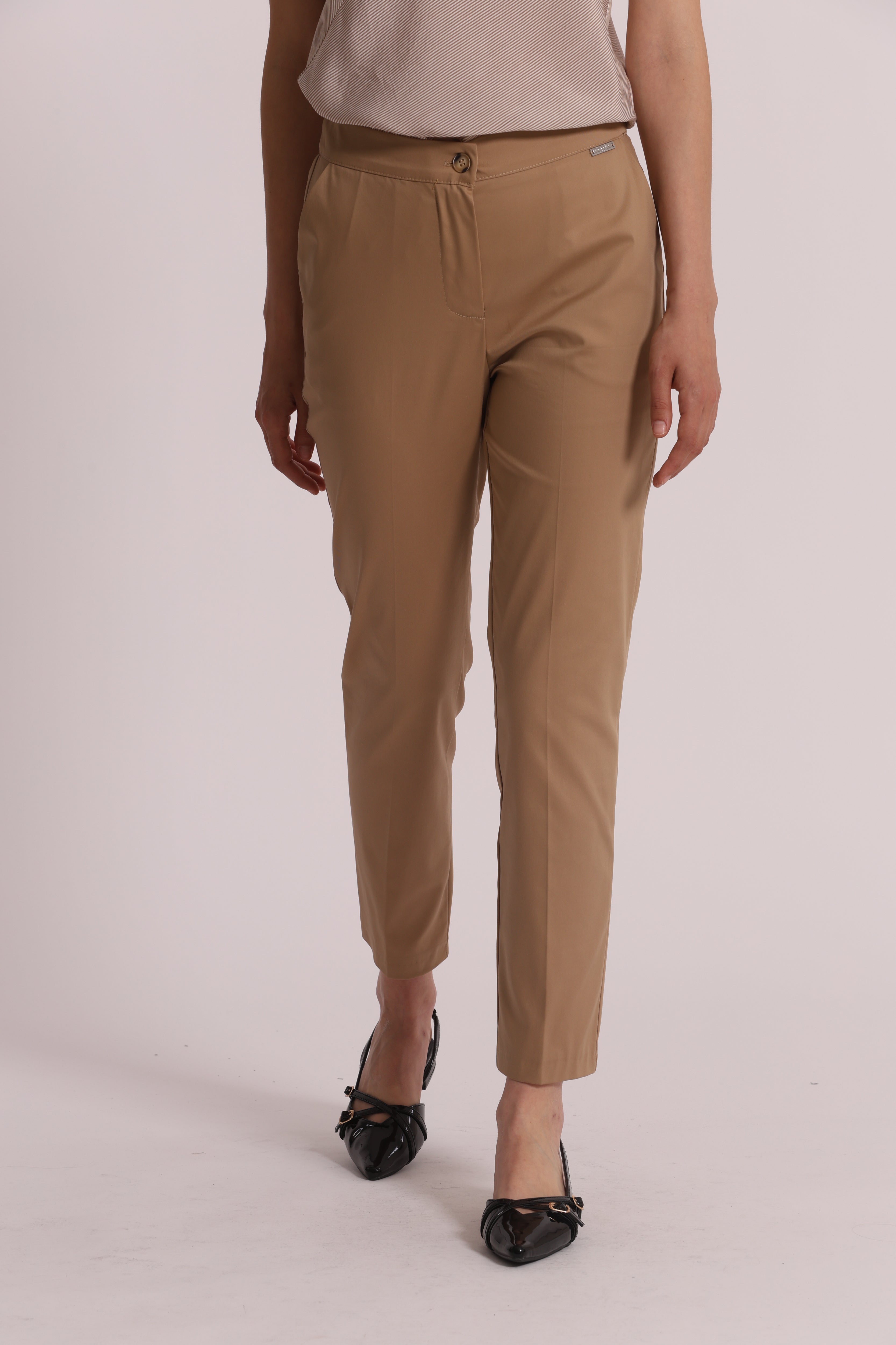 Mimi Mua Pantalone Cotone Elastico Panna