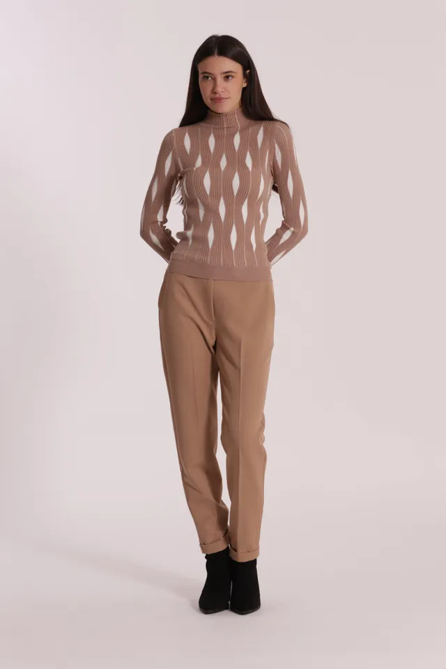 Mimi Mua Pantalone Sigaretta Polyviscosa Nero