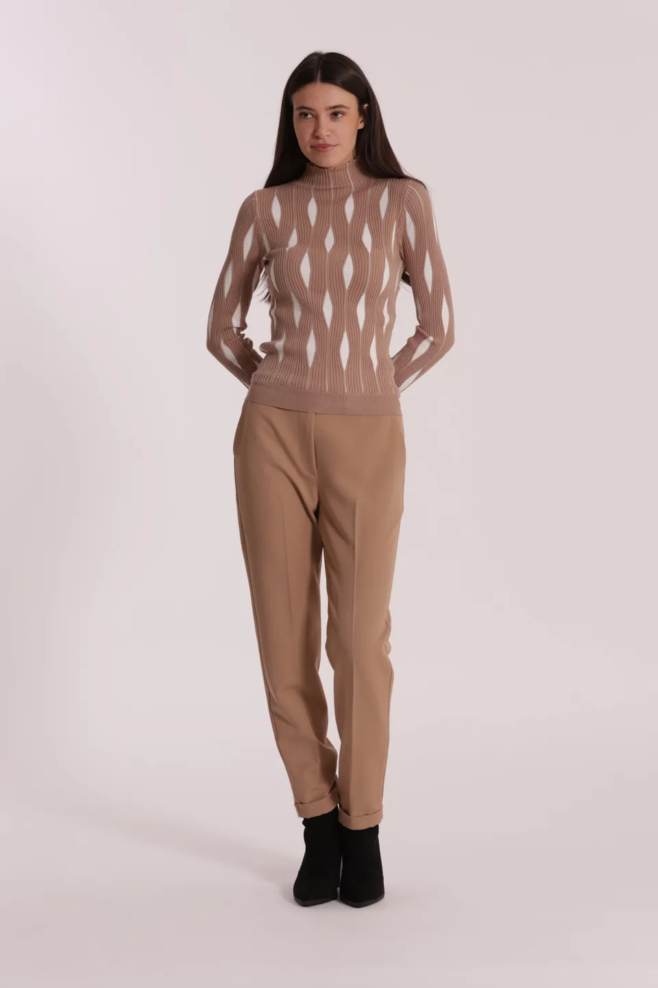 Mimi Mua Pantalone Sigaretta Polyviscosa Nero
