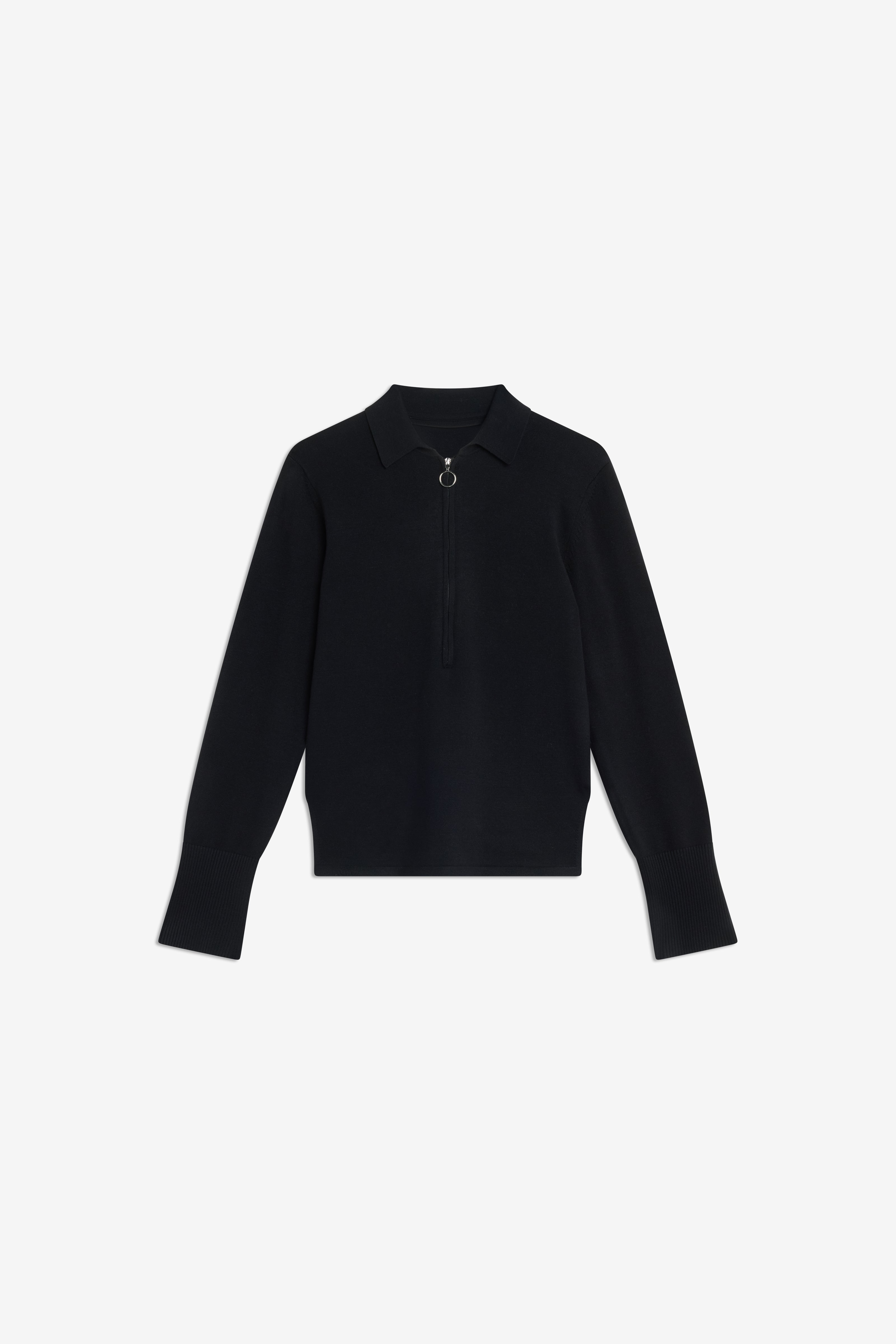 Semicouture Lalla polo nero viscosa con zip