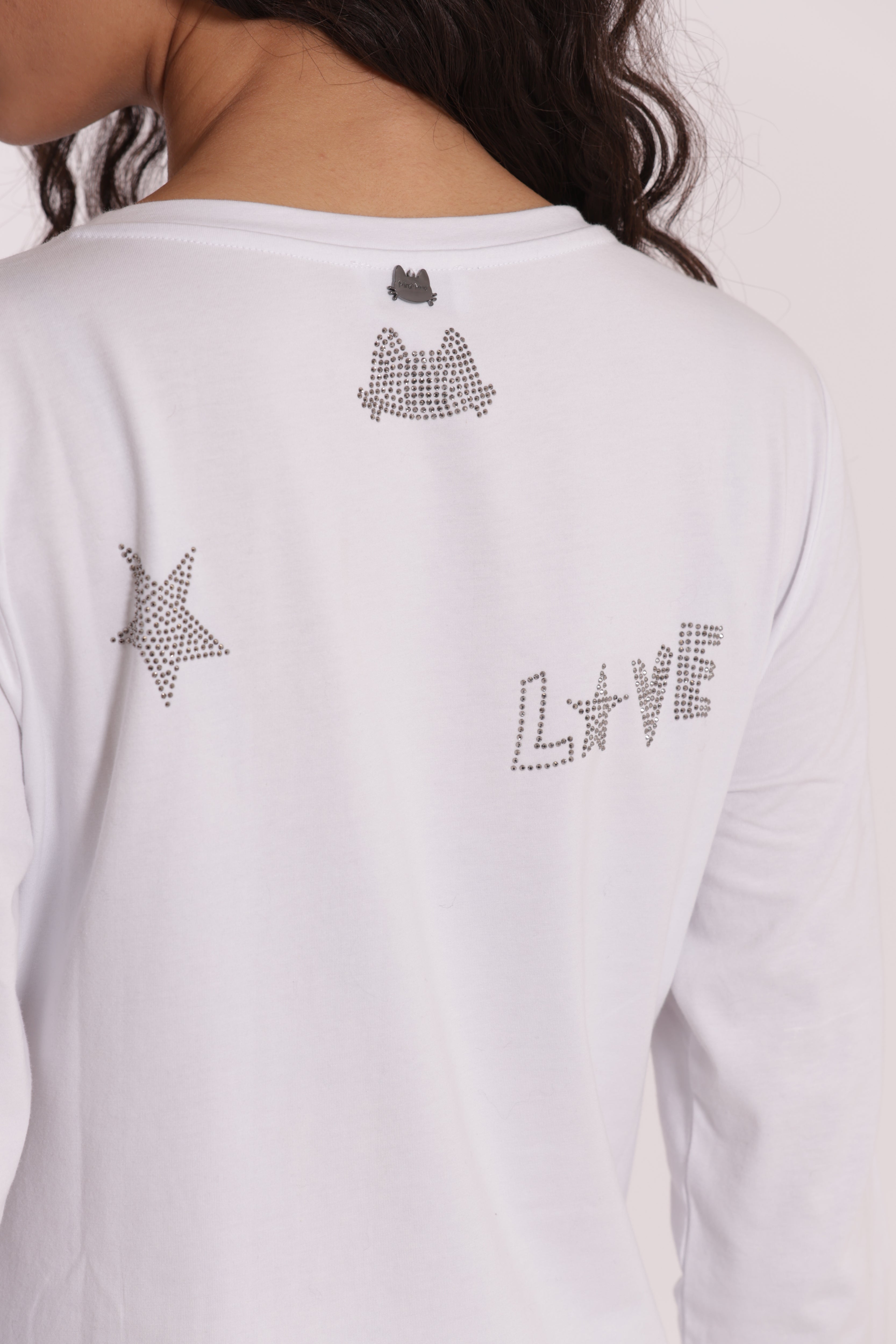 Mimi Mua T-Shirt Cool Cat Bianco