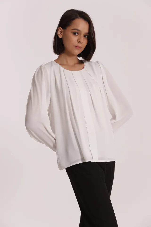 Mimi Mua Blusa con Pieghe camicia nera poliestere