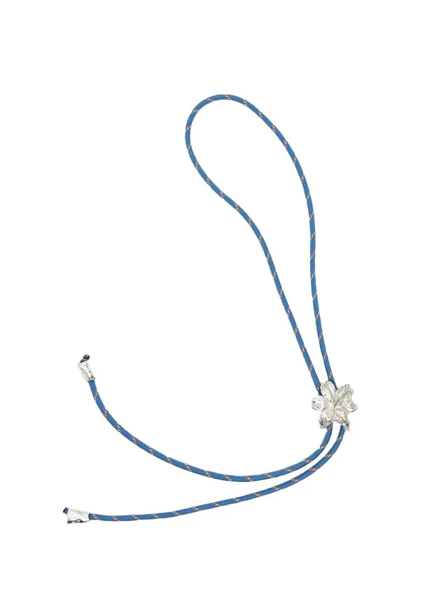 GiglioTigrato Bolo Tie collana giglio azzurra bronzo