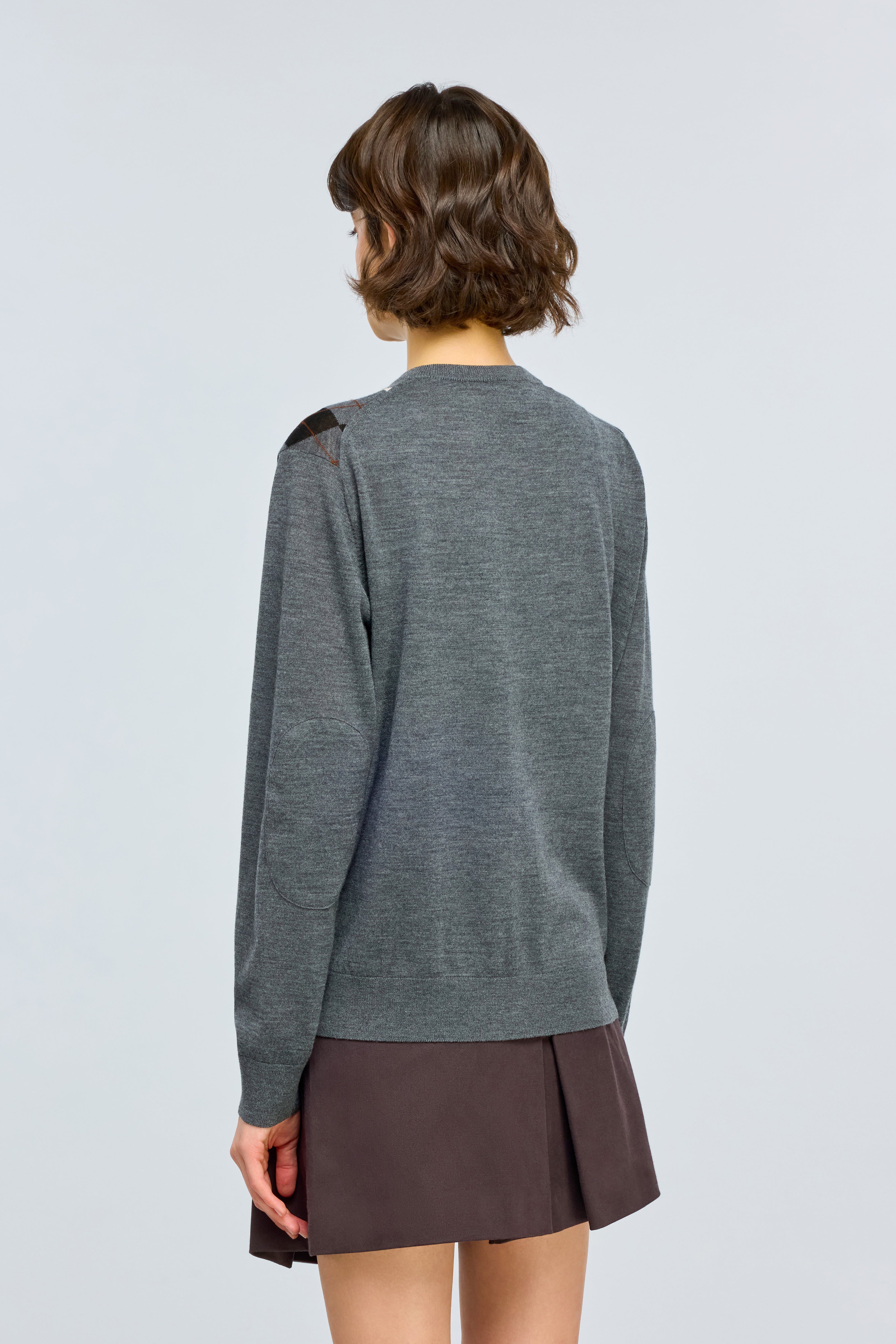 Semicouture Belle cardigan lana nero rombi bottoni