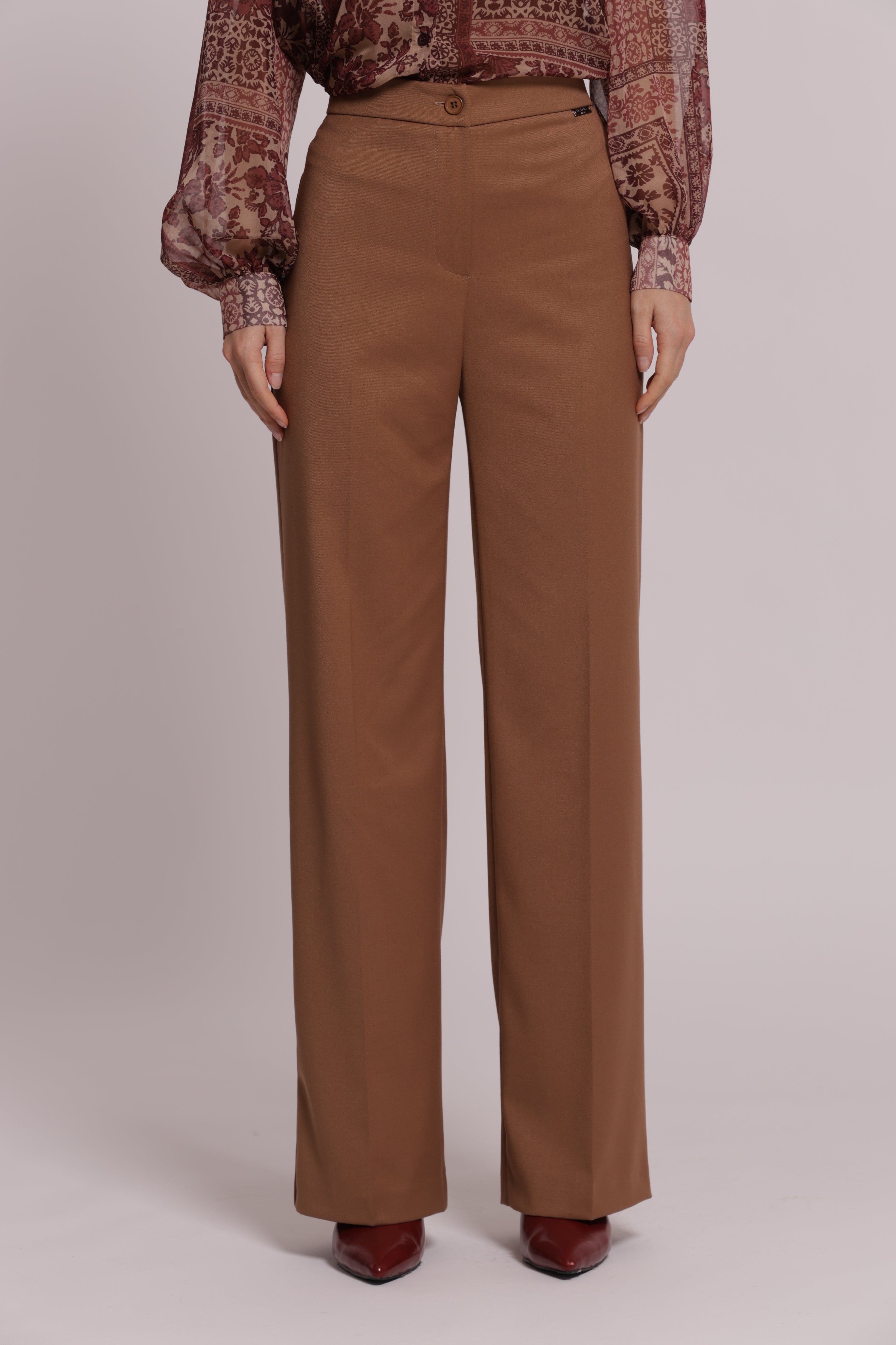 Mimi Mua Pantalone Palazzo con Elastico Dietro Vanz Nero