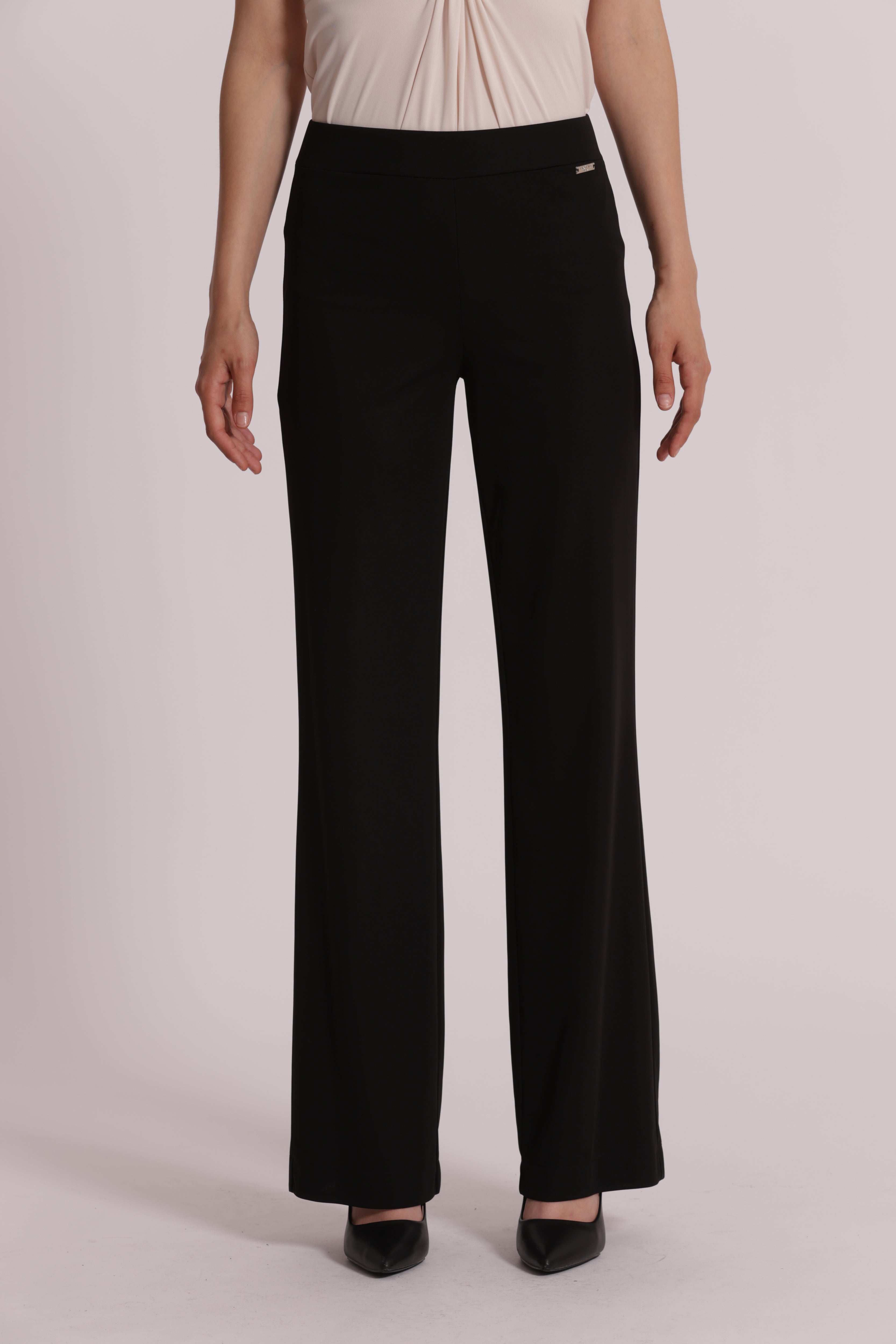 Mimi Mua Pantalone Palazzo Elastico Vita Nero