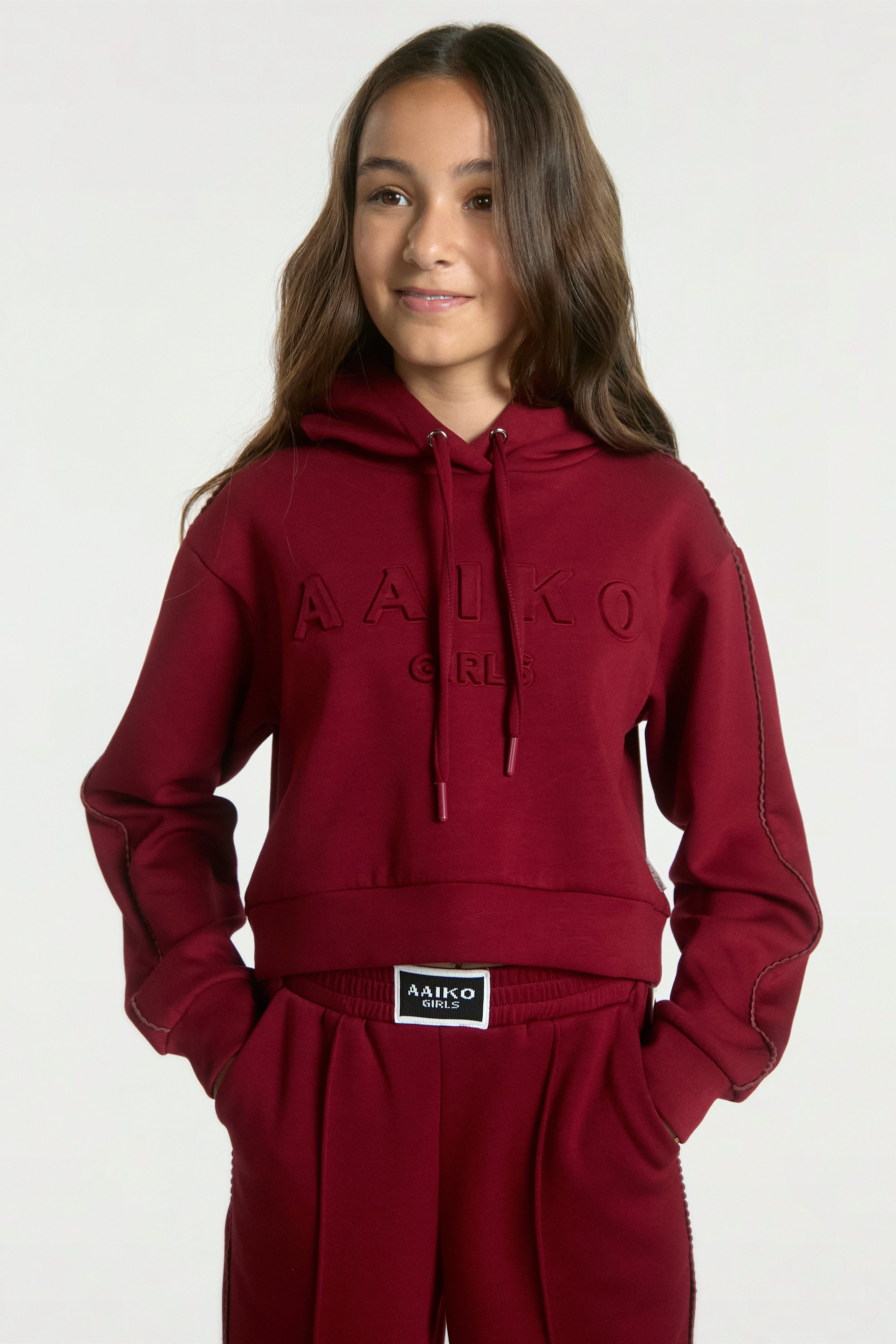 Aaiko Vico pantaloni bordeaux gamba larga
