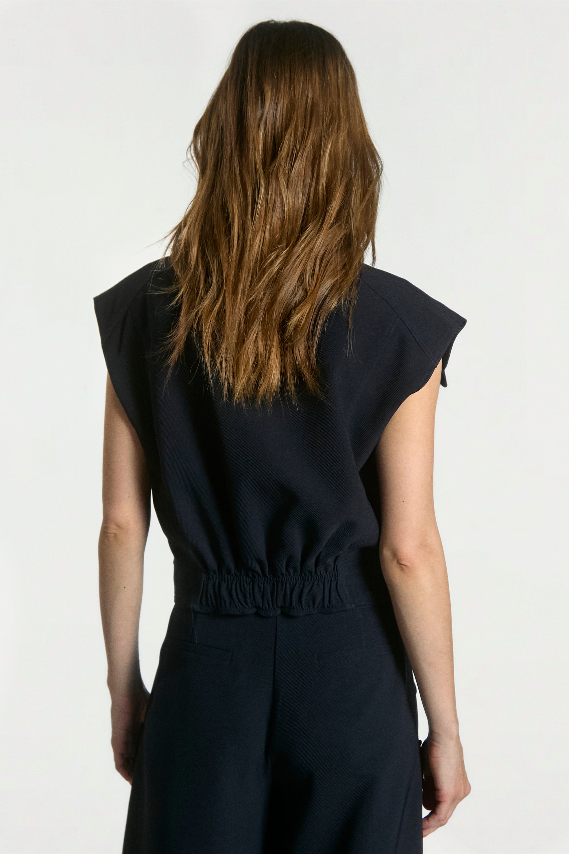 Aaiko Lies gilet doppiopetto blu notte sartoriale