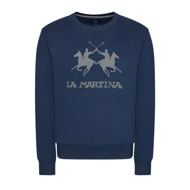 La Martina CCMF01 FP109 Felpa Uomo 4XL Cotone Blu