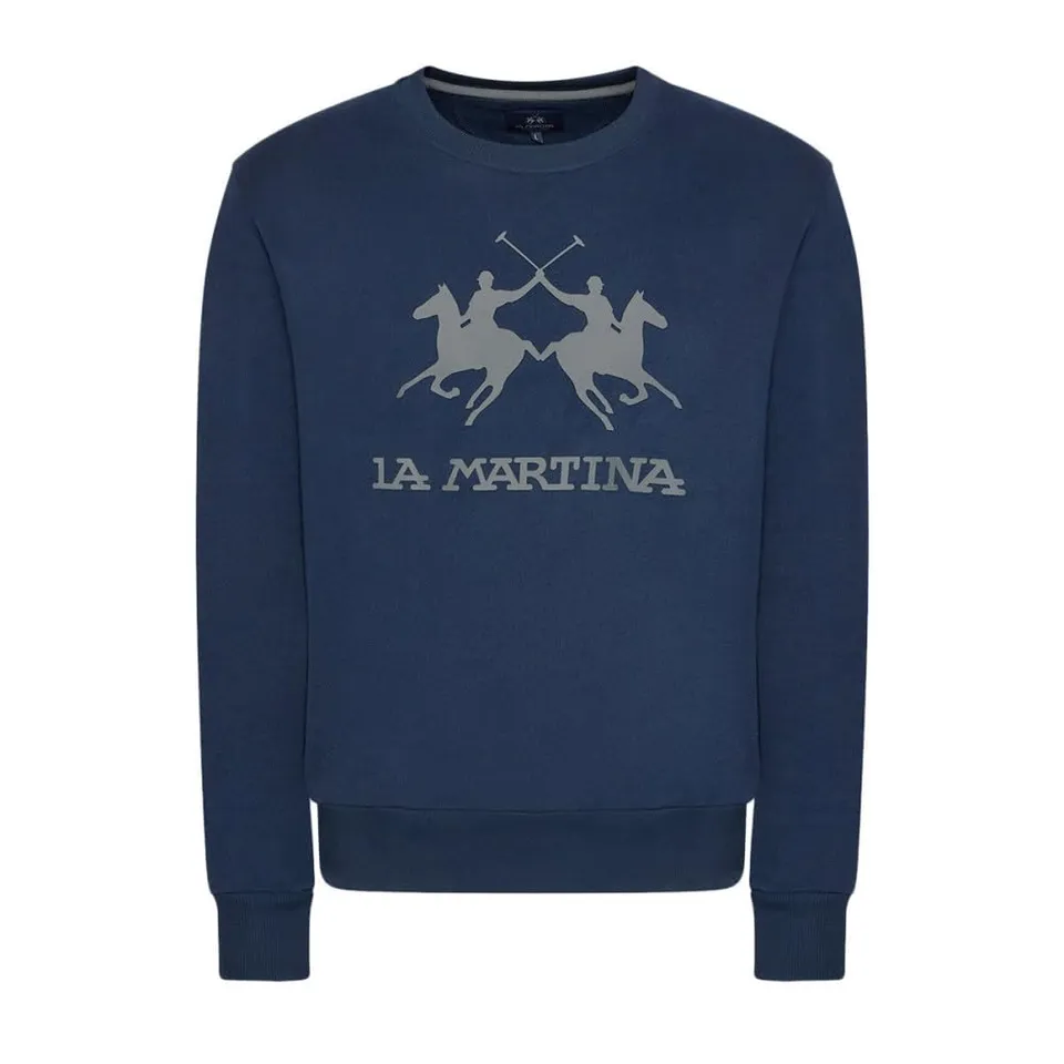 La Martina CCMF01 FP109 Felpa Uomo 4XL Cotone Blu