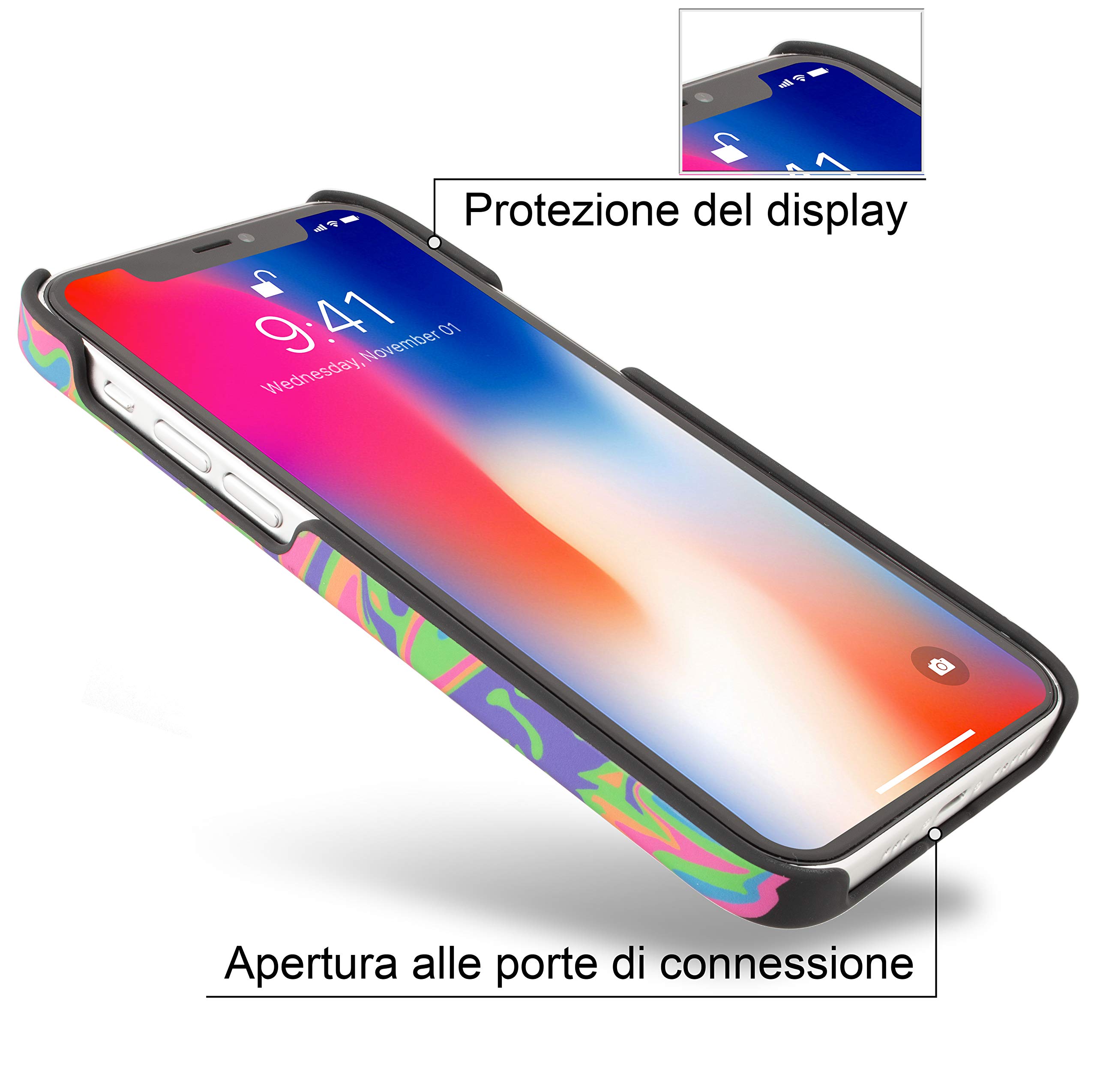 Marcelo Burlon County of Milan iPhone 12 cover con vetro temperato antiurto
