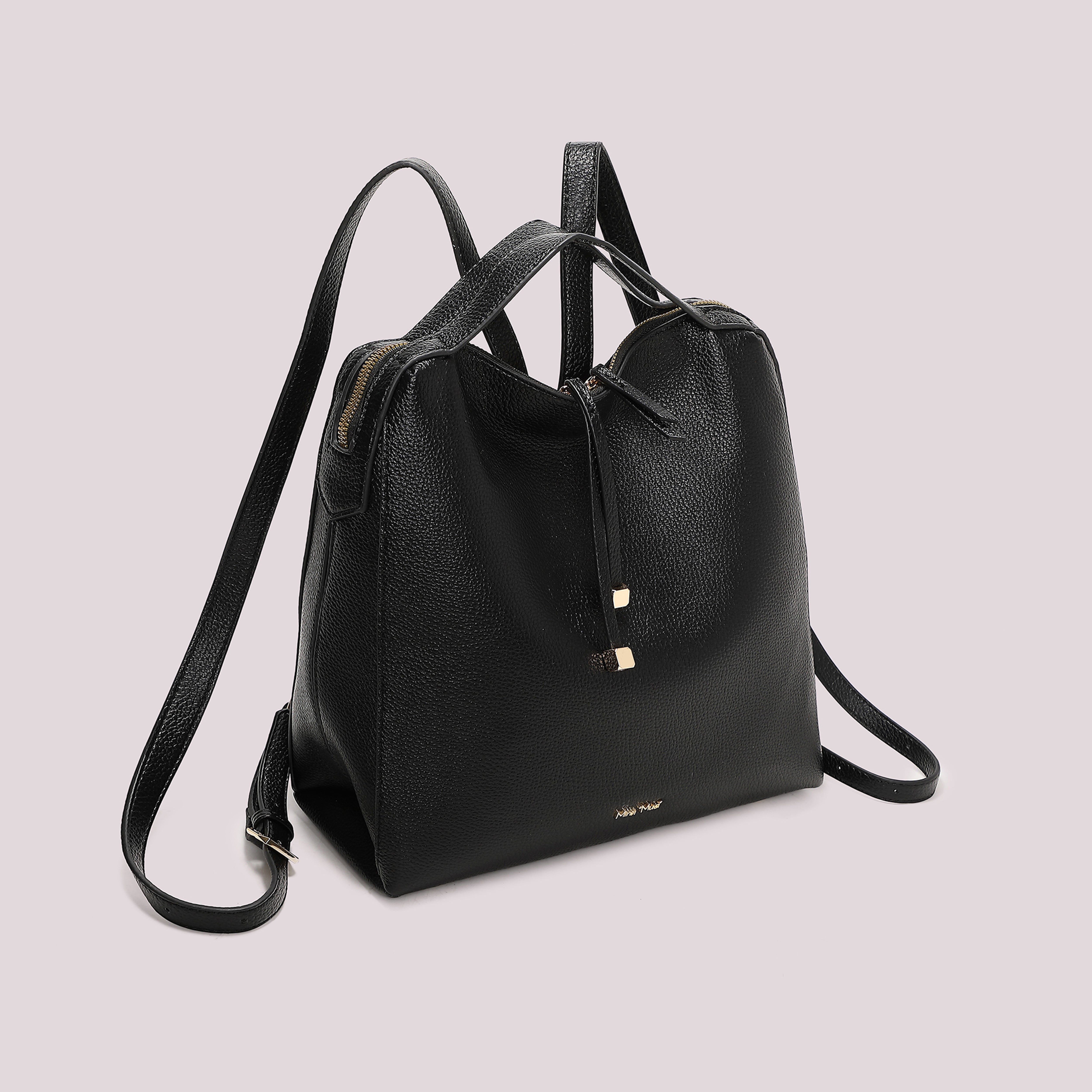 Mimi Mua Zaino Tira Zip Zaino Ecopelle Quadrato