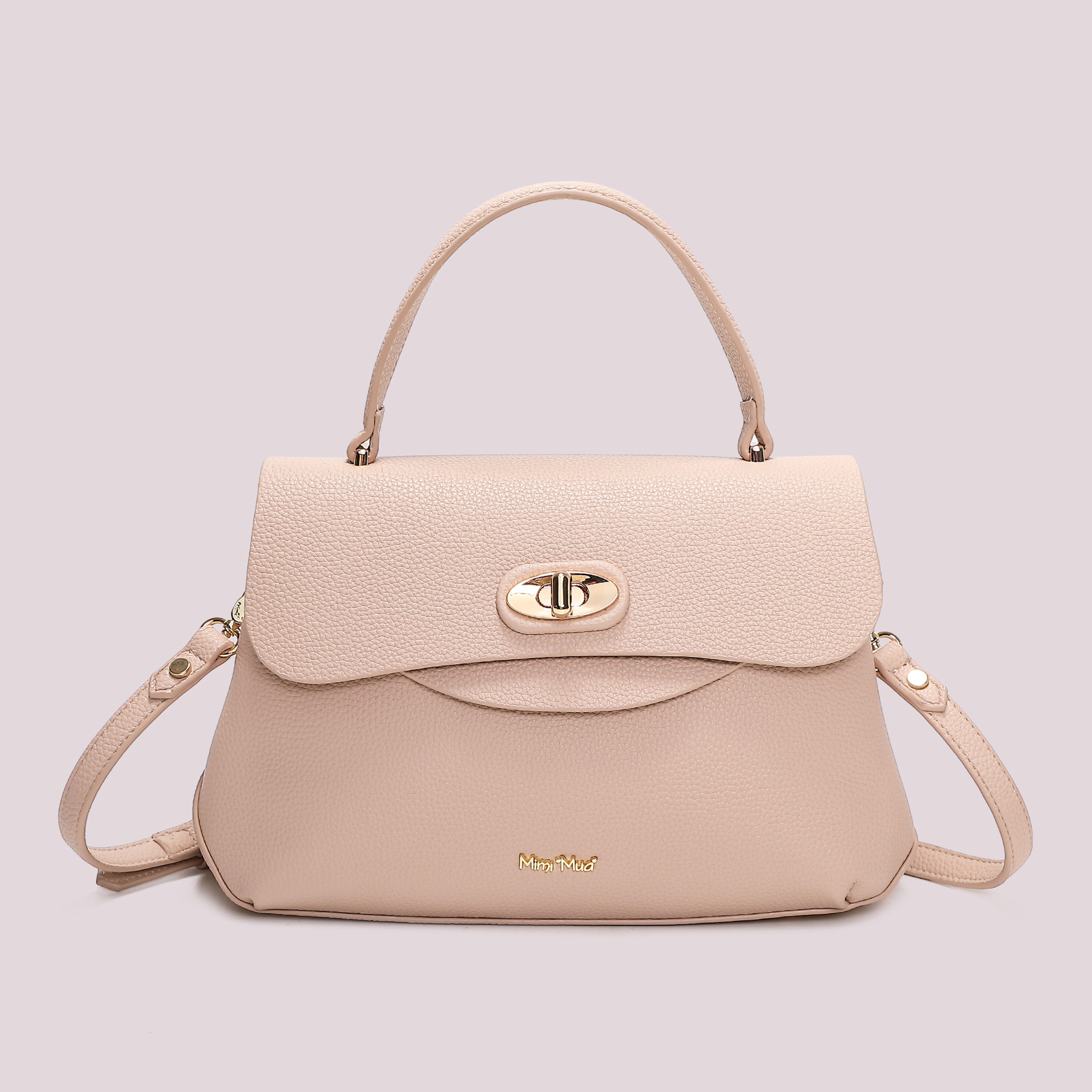 Mimi Mua Borsa a Mano con Patta Nera 30cm