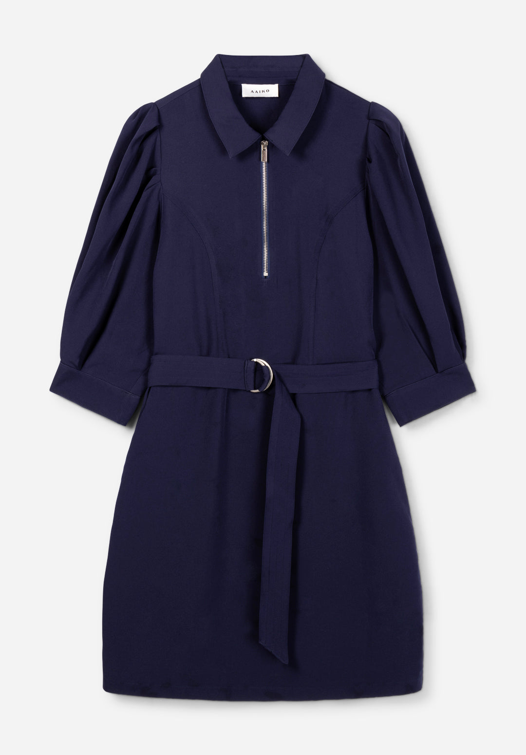 Aaiko Semira abito blu scuro con cintura