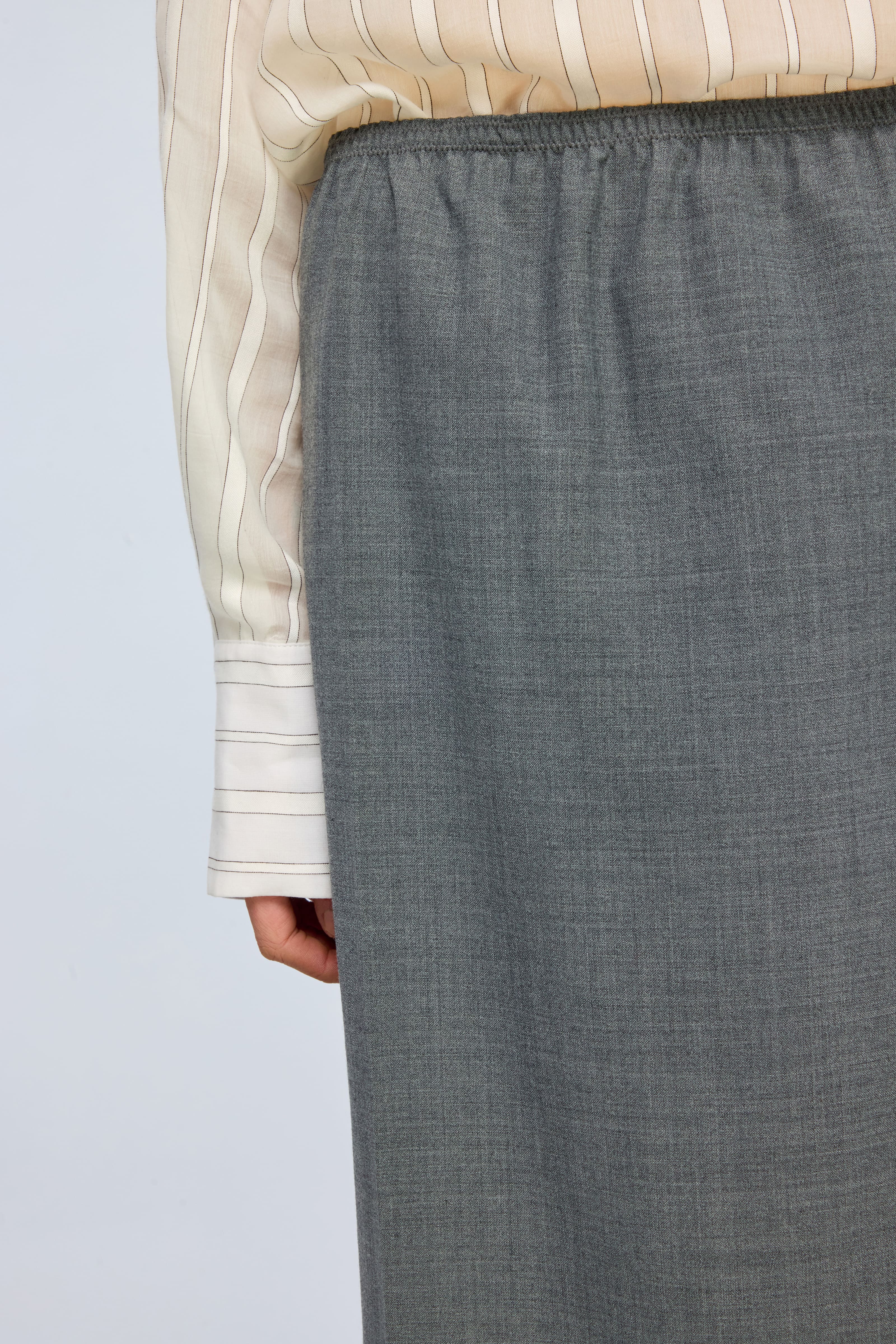 Semicouture Becka gonna midi lana grigia pizzo