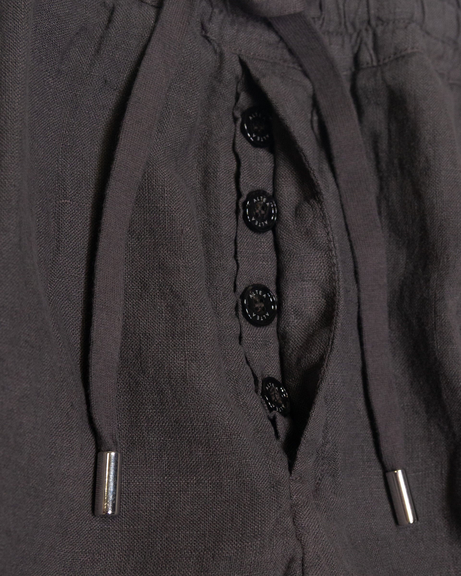 Altea Mattia pantalone lino moro coulisse ampio