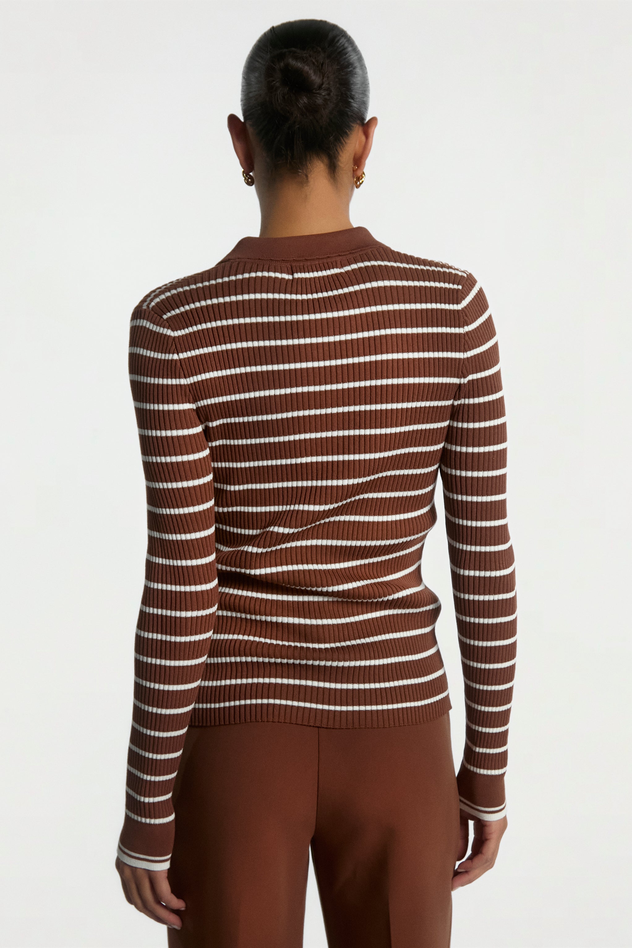 Aaiko Olin Stripe maglia marrone a righe