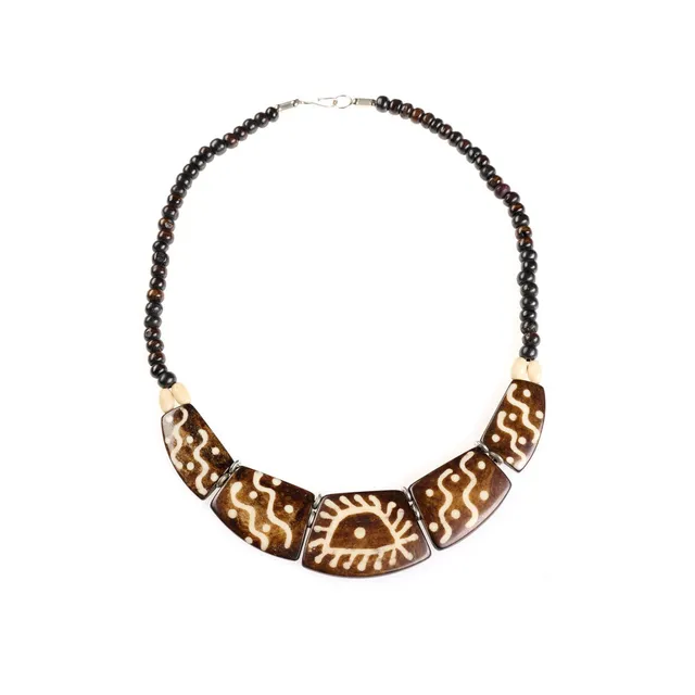 On Earth Foresta collana osso nero 50 cm
