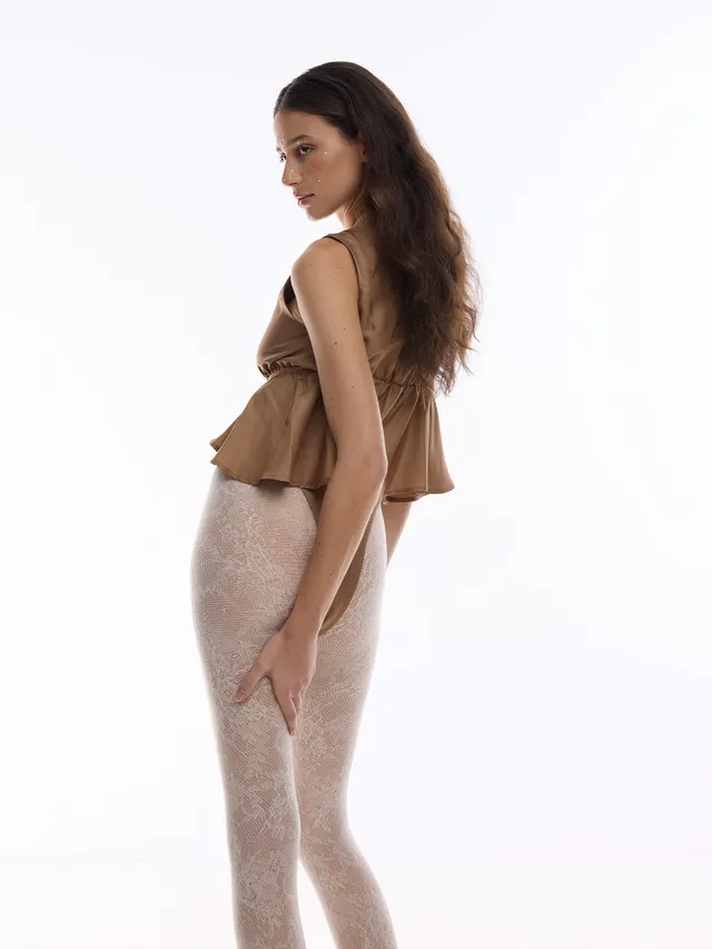 Giglio Tigrato Carlota body top seta marrone