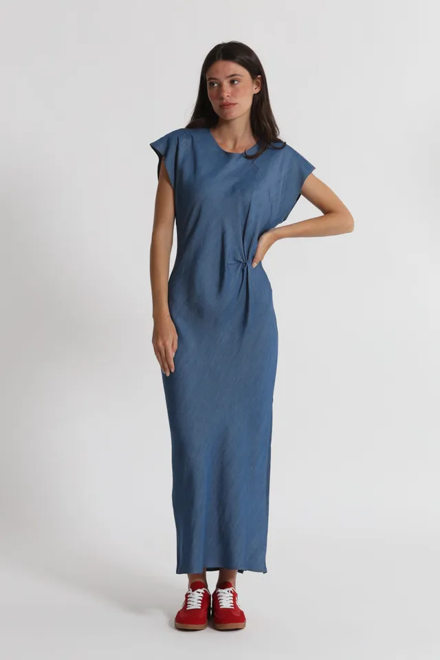 Mimi Mua denim abito lungo lyocell leggero