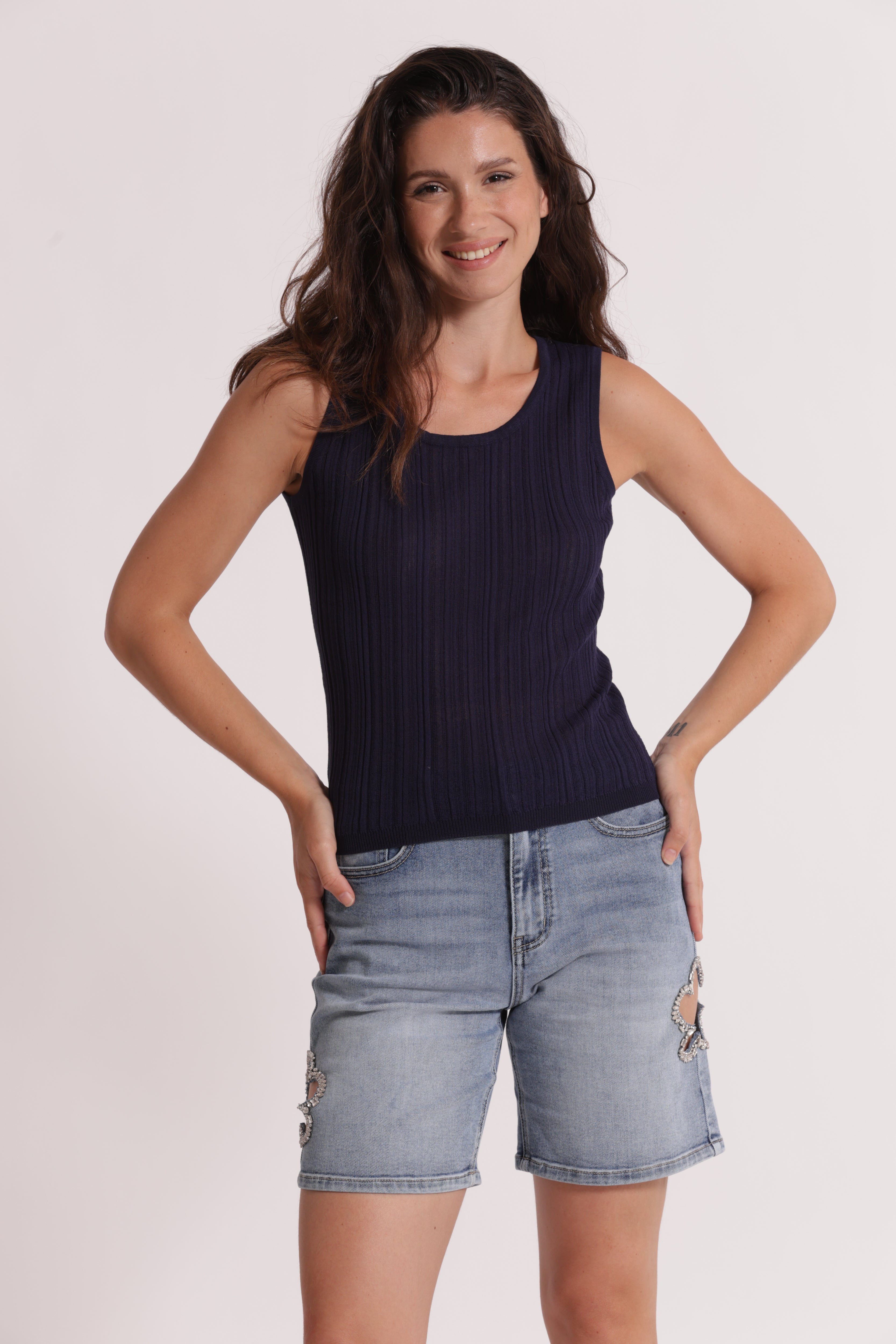 Mimi Mua Basic canotta in maglia viscosa