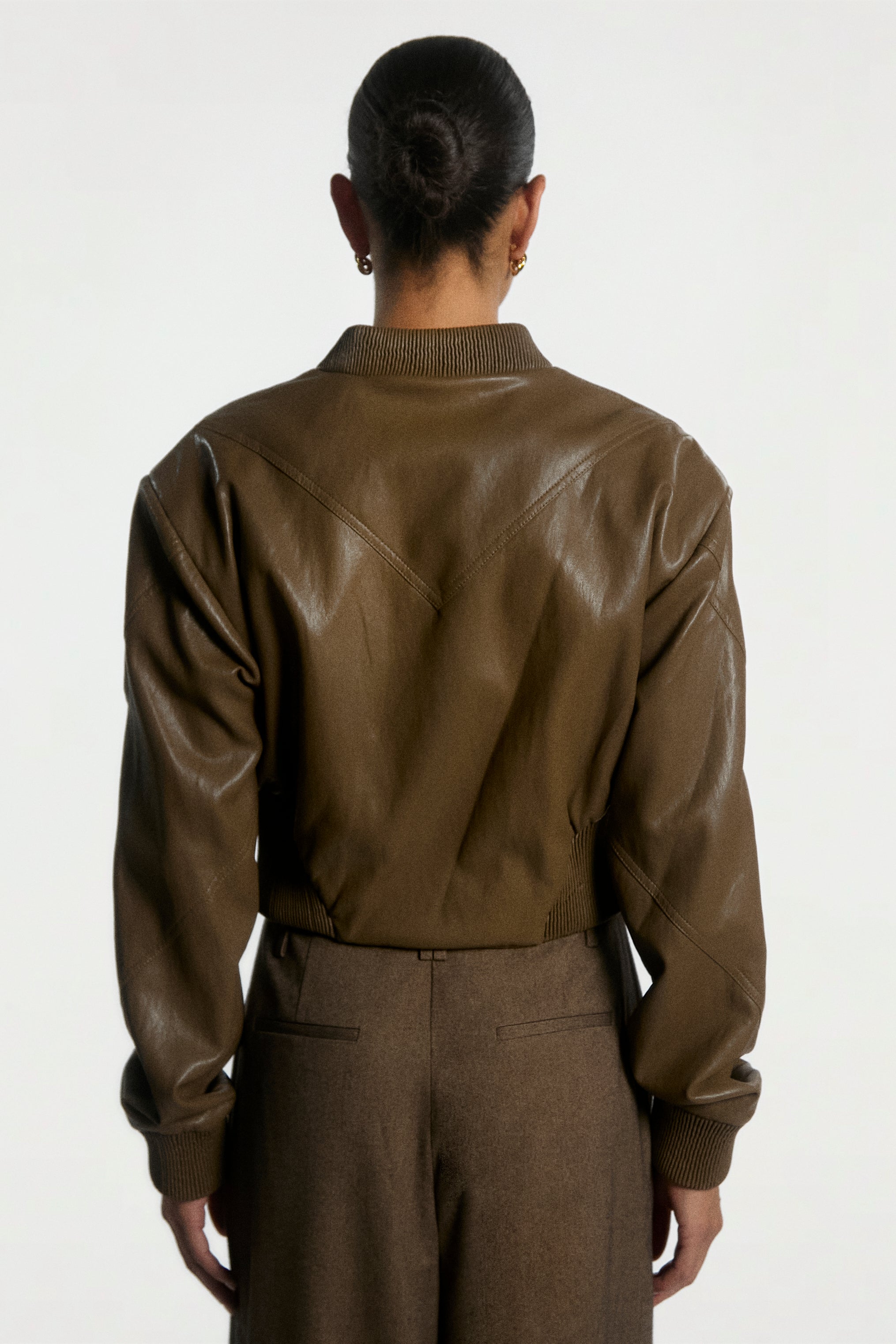 Aaiko Daphne giacca similpelle verde teak
