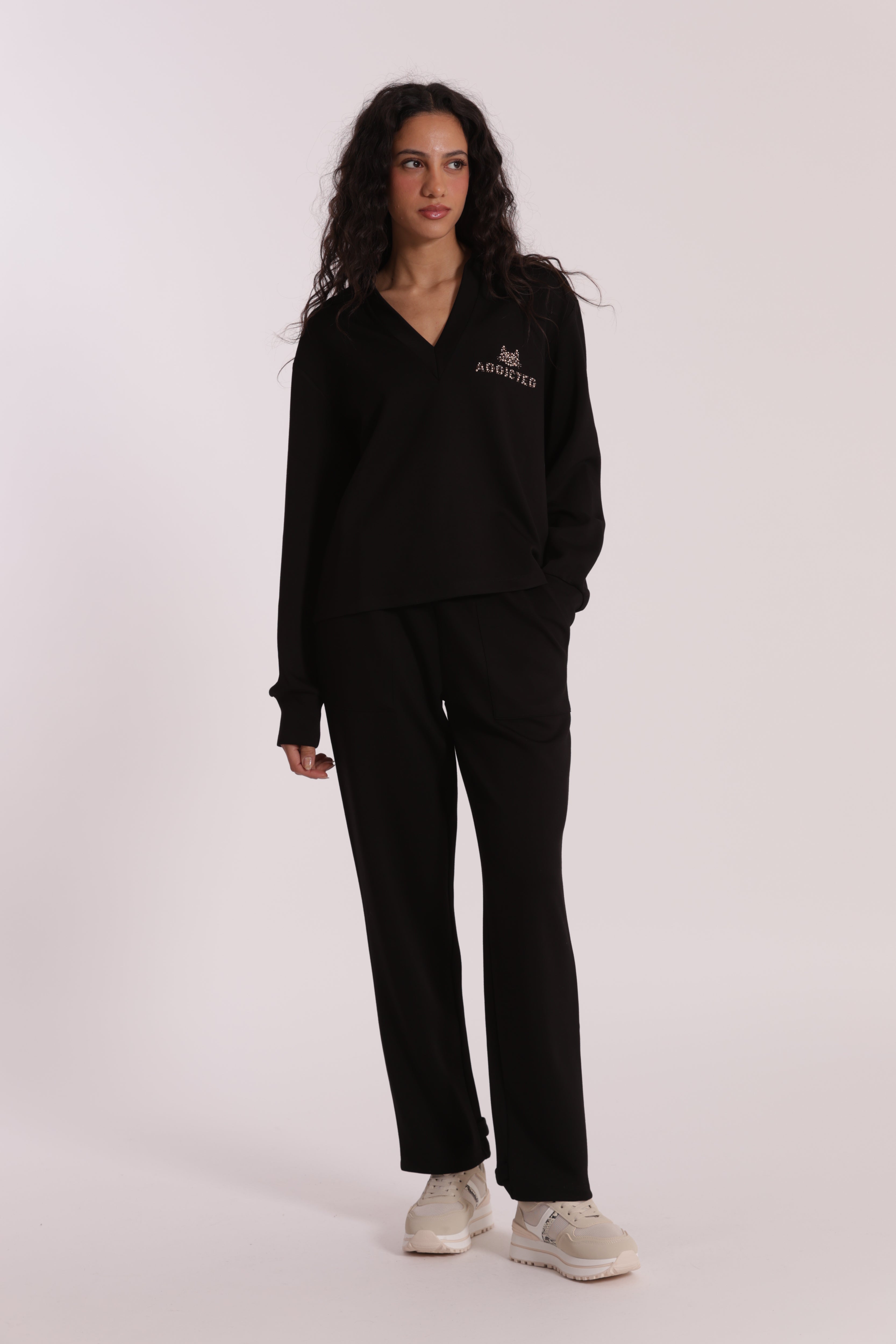 Mimi Mua Pantalone Jogger pantaloni cotone nero