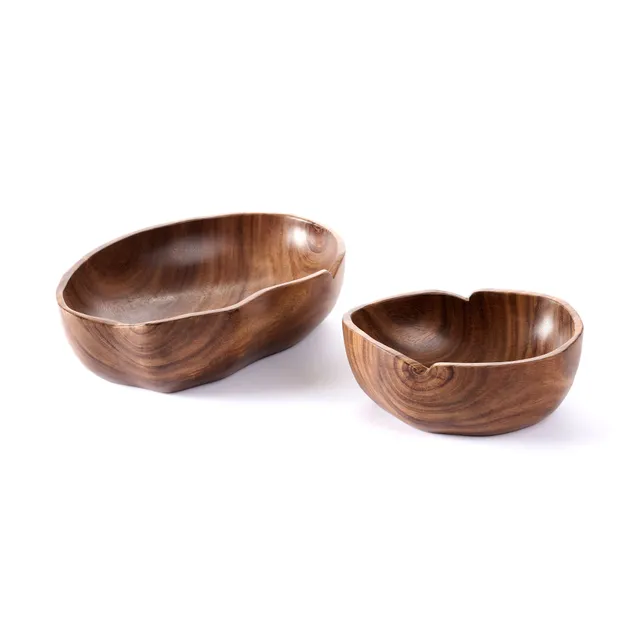 On Earth ciotola decorativa legno naturale forma irregolare