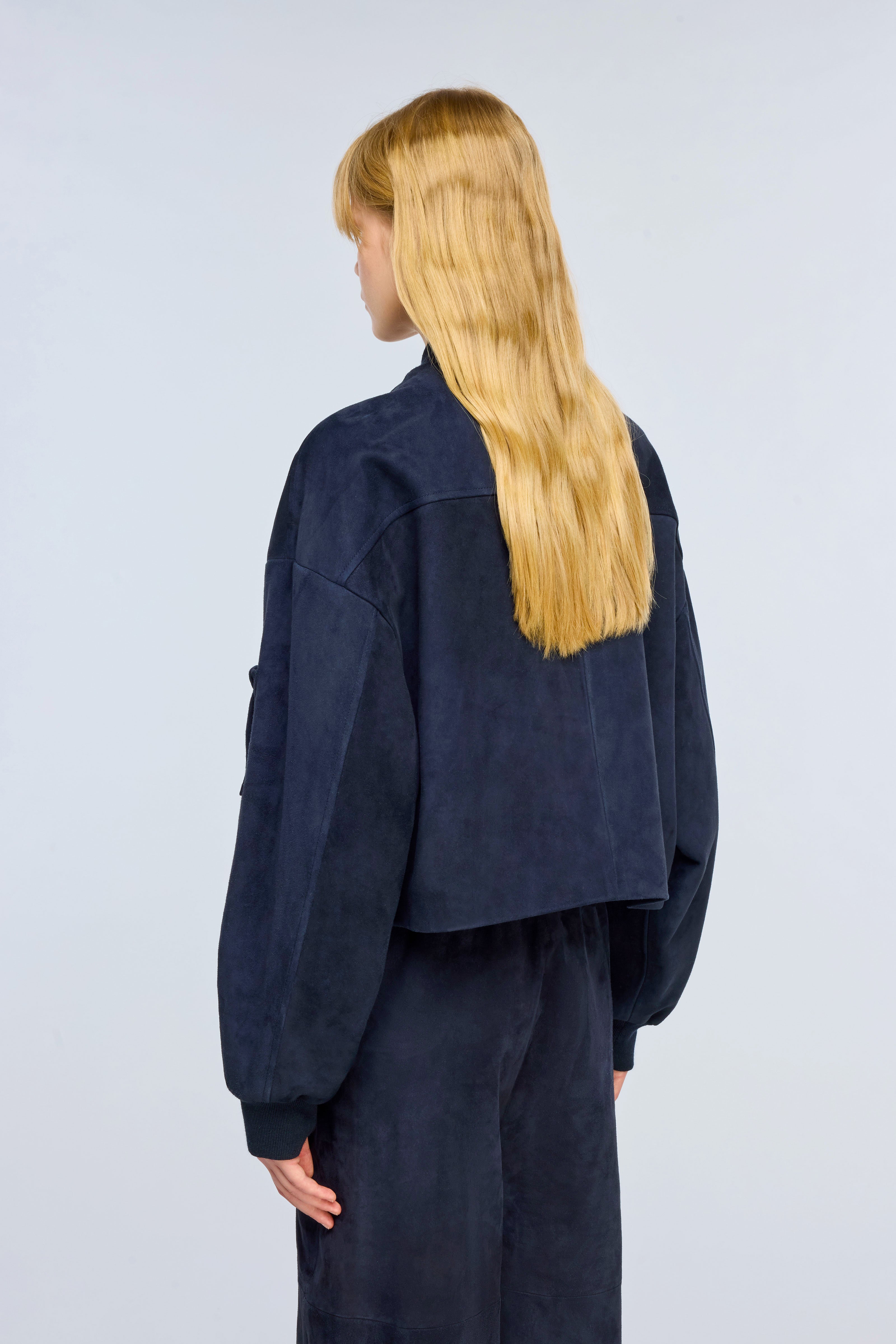 Semicouture Daphne giacca camoscio blue