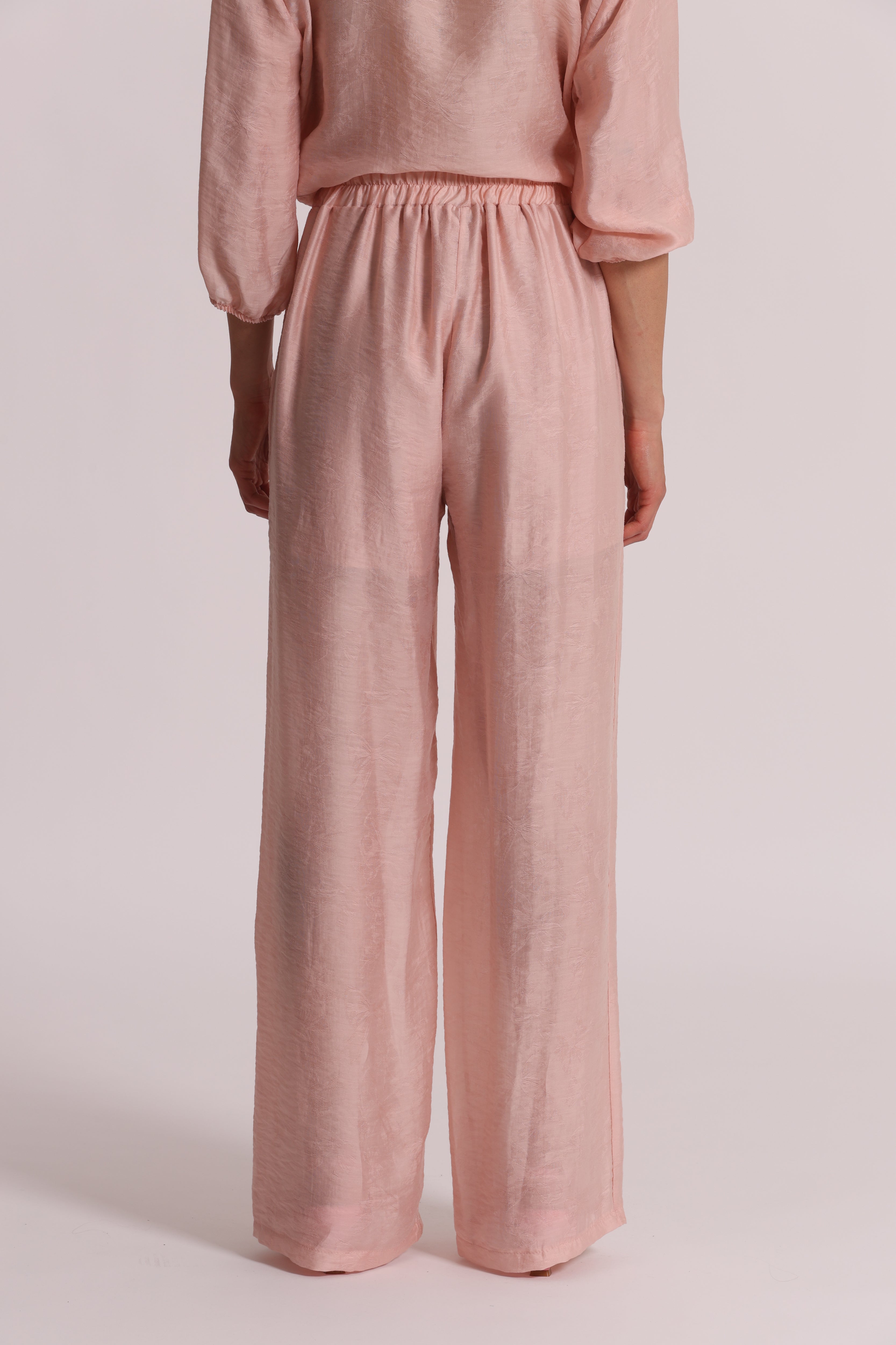 Mimi Mua Pantalone in Tessuto Jacquard Rosa