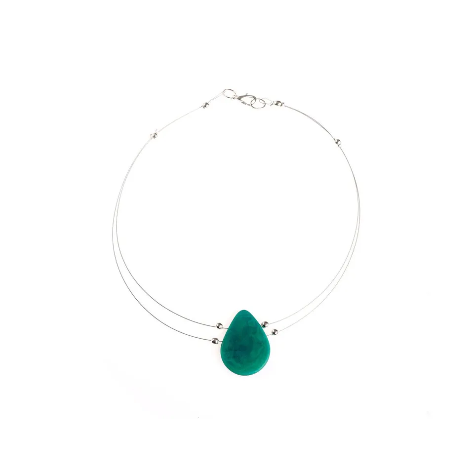On Earth Cooperative Collection Nema collana tagua turchese 50 cm