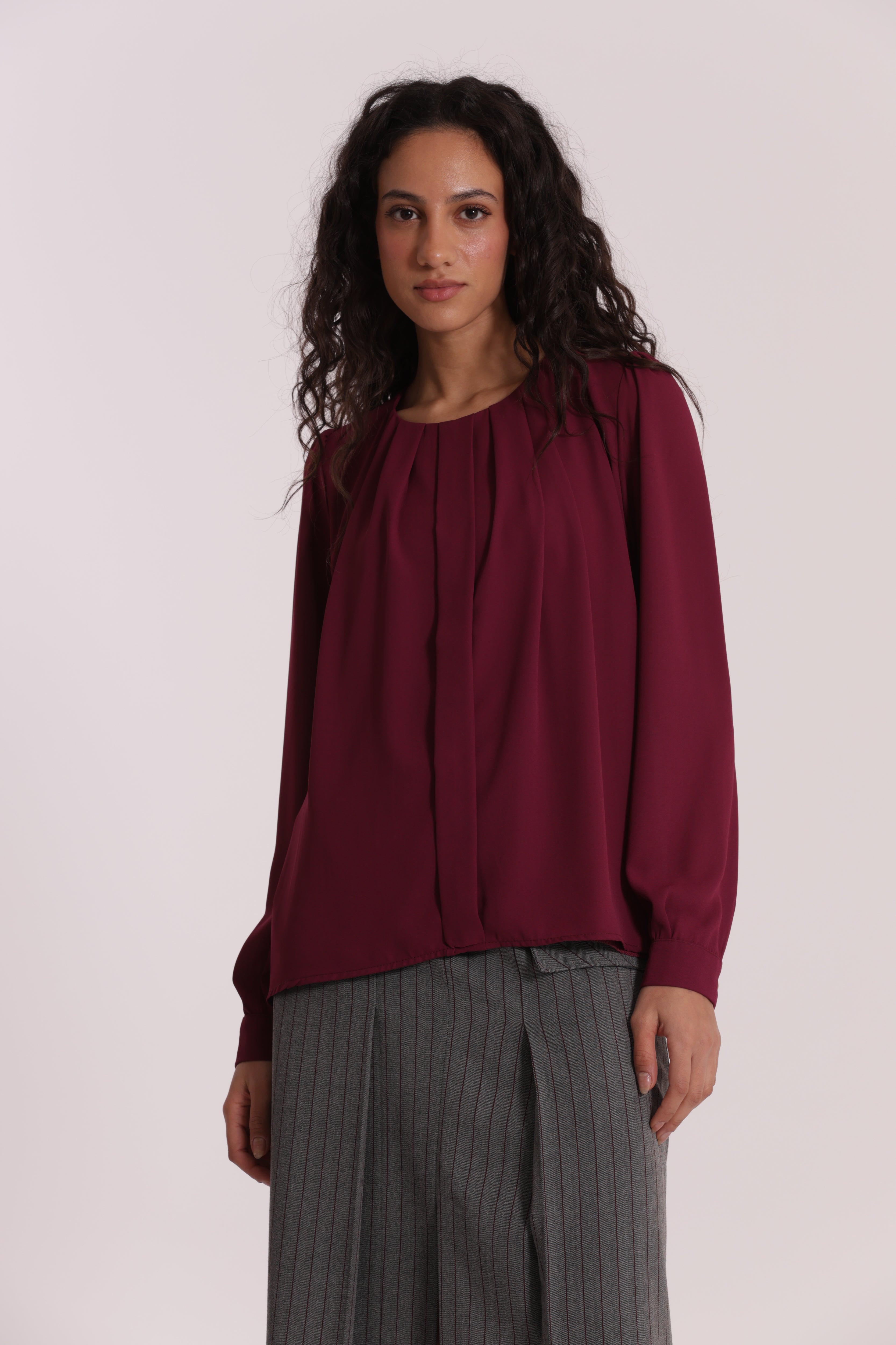 Mimi Mua Blusa con Pieghe camicia nera poliestere